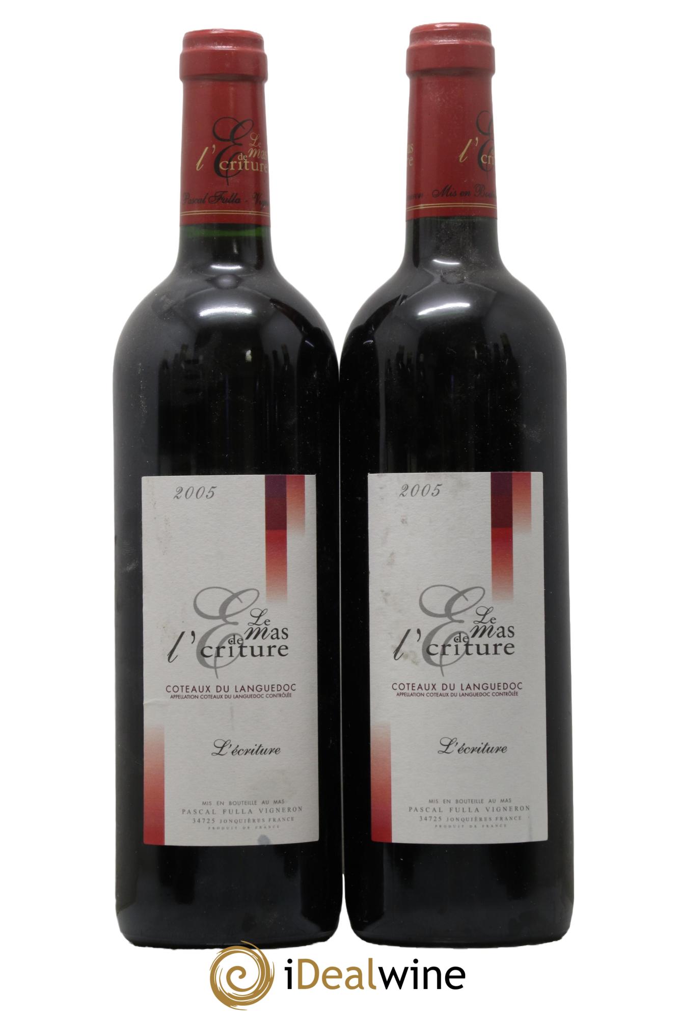 Coteaux du Languedoc L'Ecriture Le Mas De L'Ecriture 2005 - Lot of 2 bottles - 0