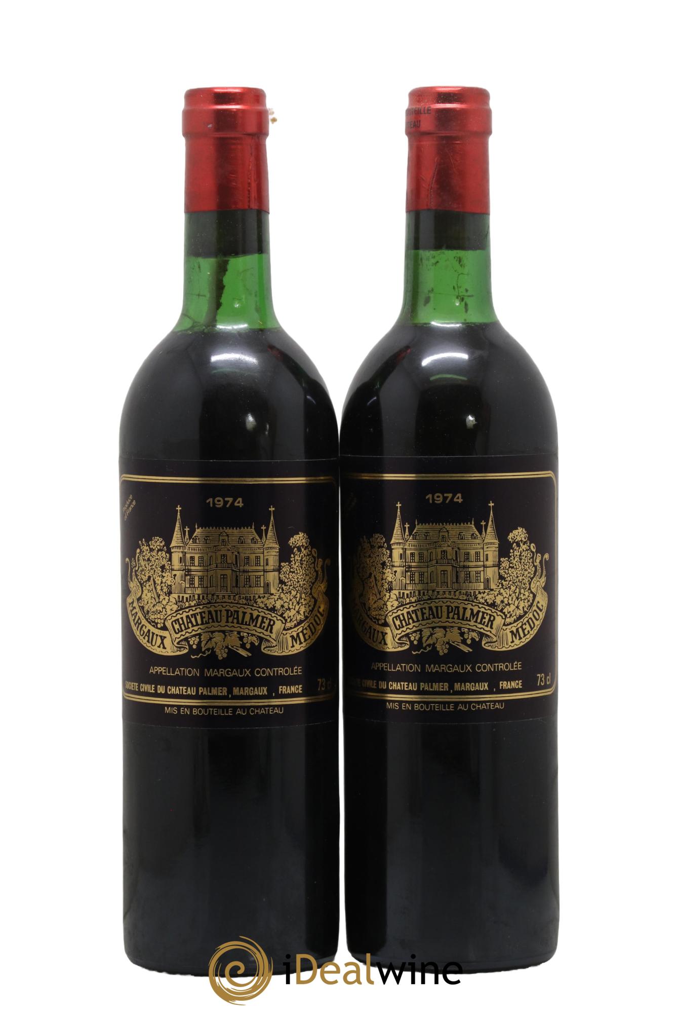 Château Palmer 3ème Grand Cru Classé 1974 - Lot de 2 bouteilles - 0