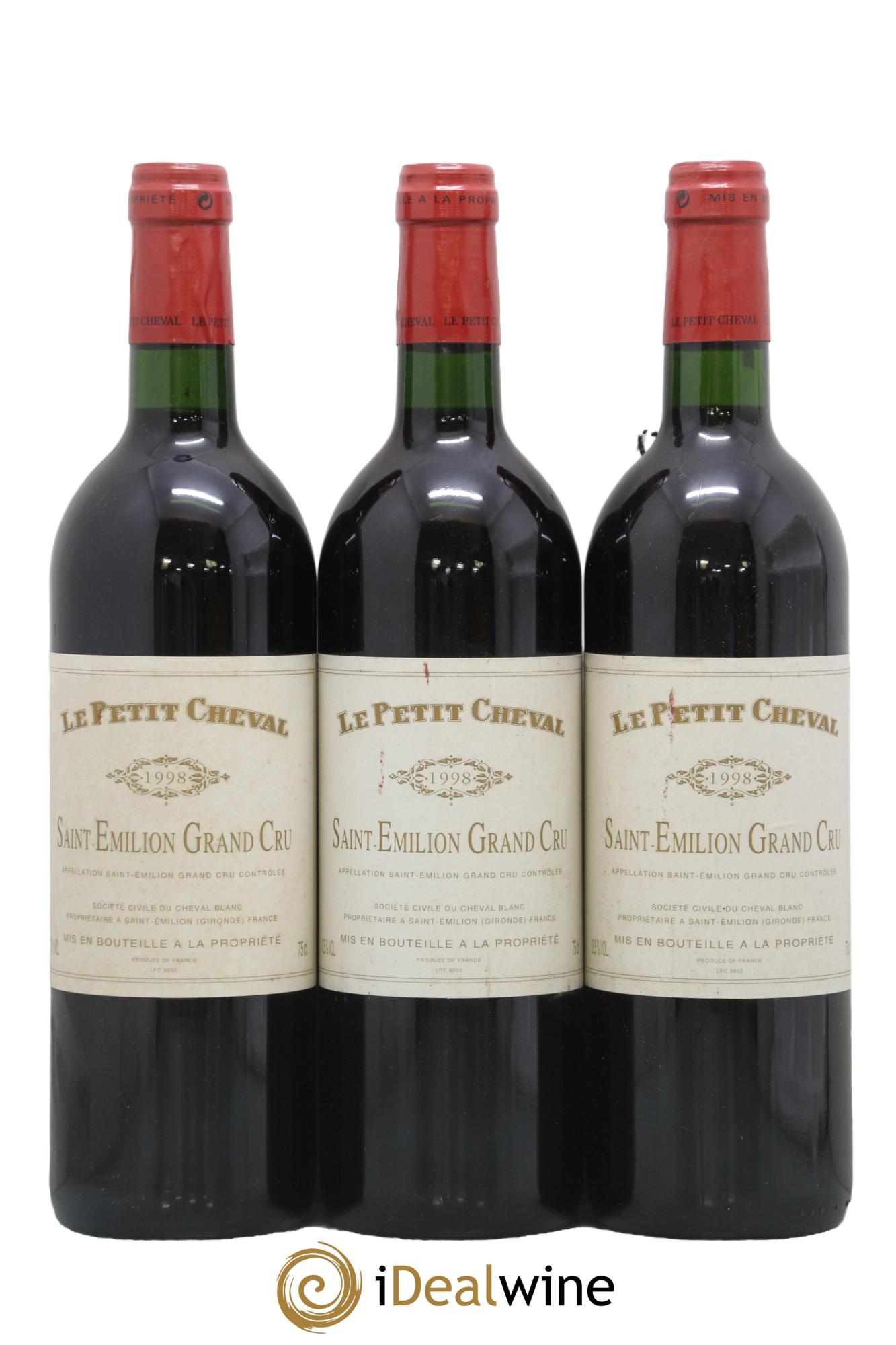 Le Petit Cheval Second Vin 1998 - Lot de 3 bouteilles - 0