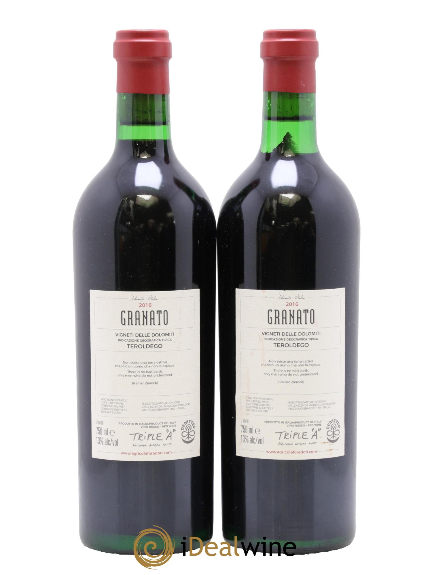 Vigneti delle Dolomiti IGT Granato Elisabetta Foradori Teroldego 2016 - Lotto di 2 bottiglie - 1