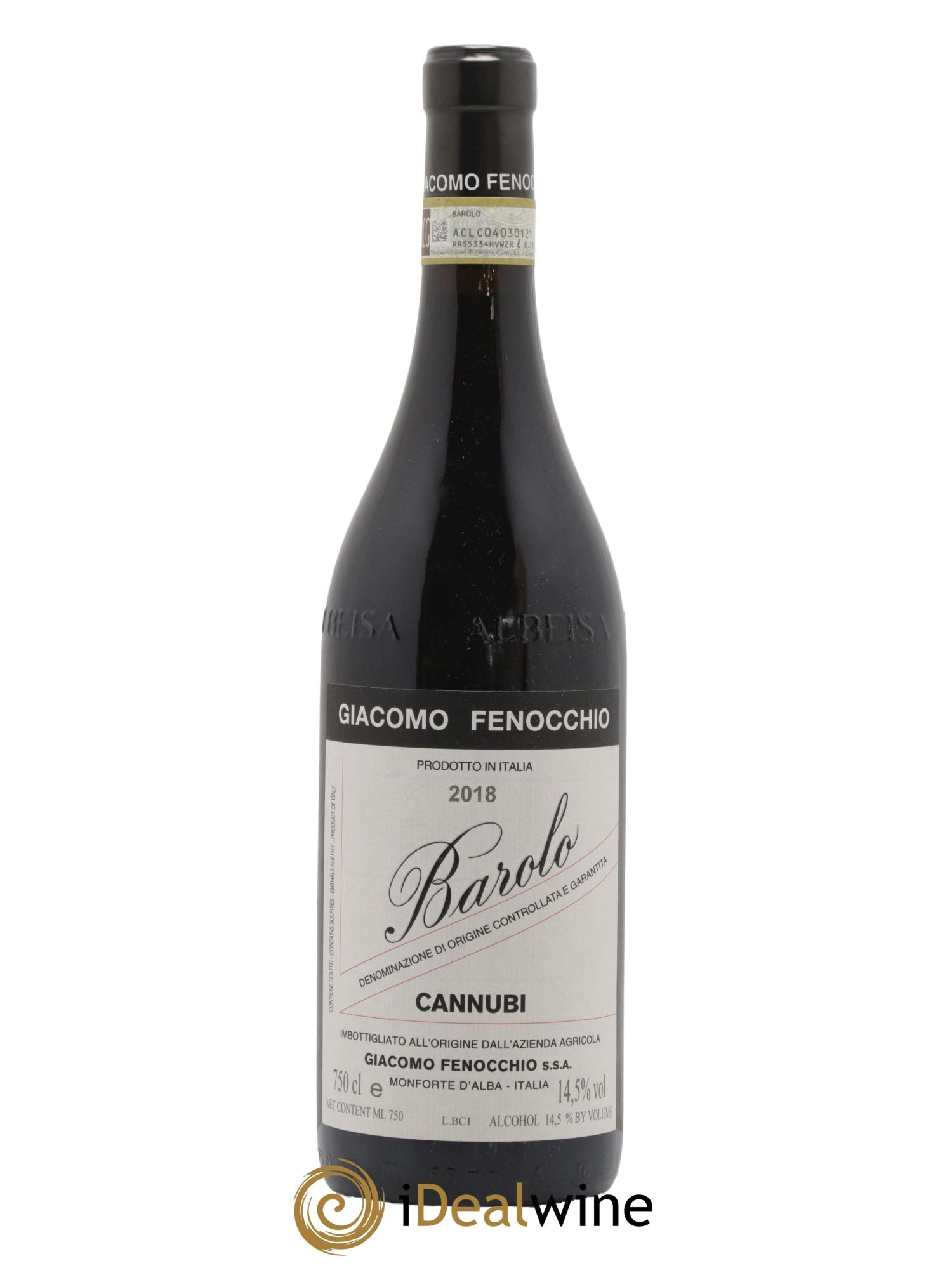 Barolo Cannubi Giacomo Fenocchio 2018 - Lot de 1 bouteille - 0