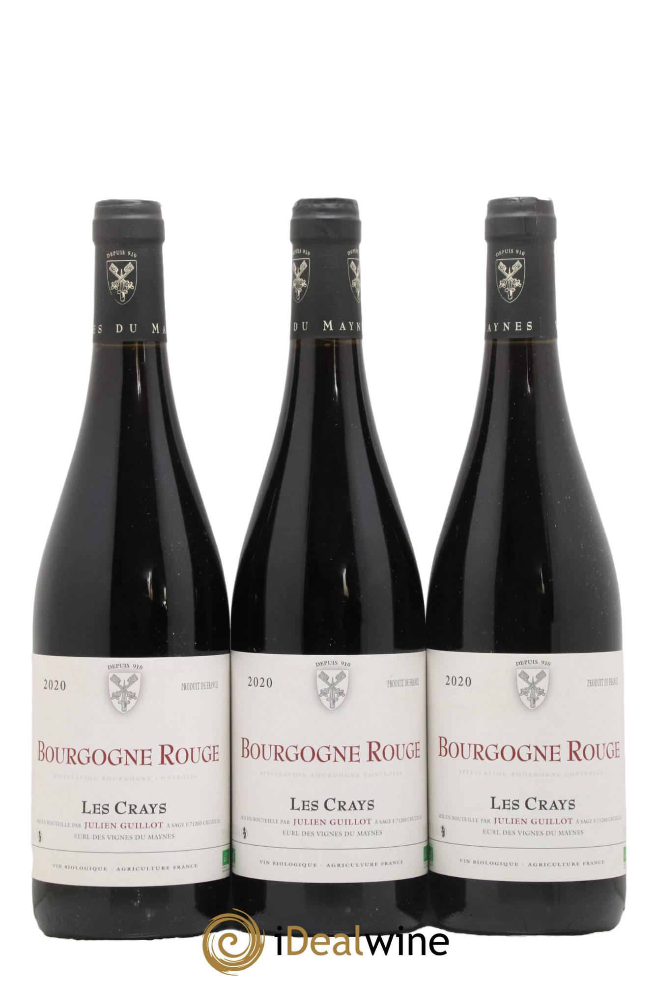Bourgogne Les Crays Les Vignes du Maynes 2020 - Lot de 3 bouteilles - 0
