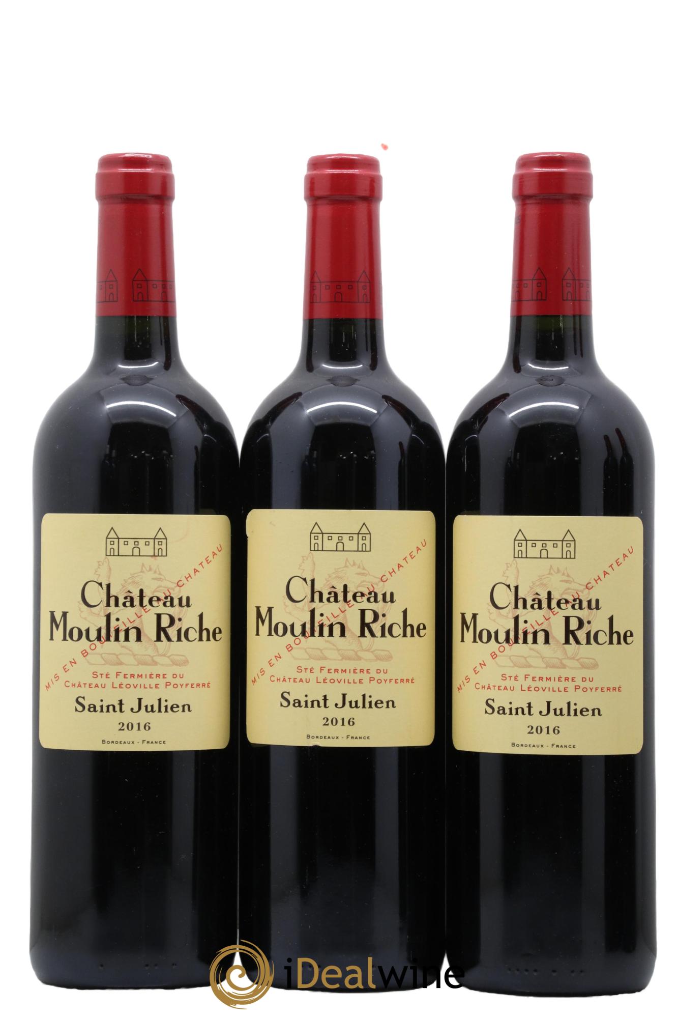 Château Moulin Riche 2016 - Lotto di 3 bottiglie - 0
