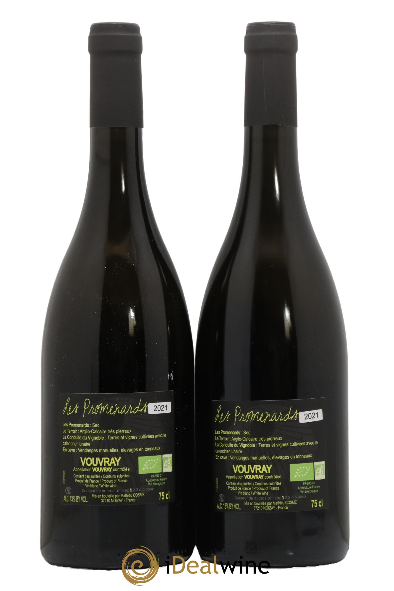 Vouvray Les Promenards Domaine Mathieu Cosme 2021 - Lot de 2 bouteilles - 1