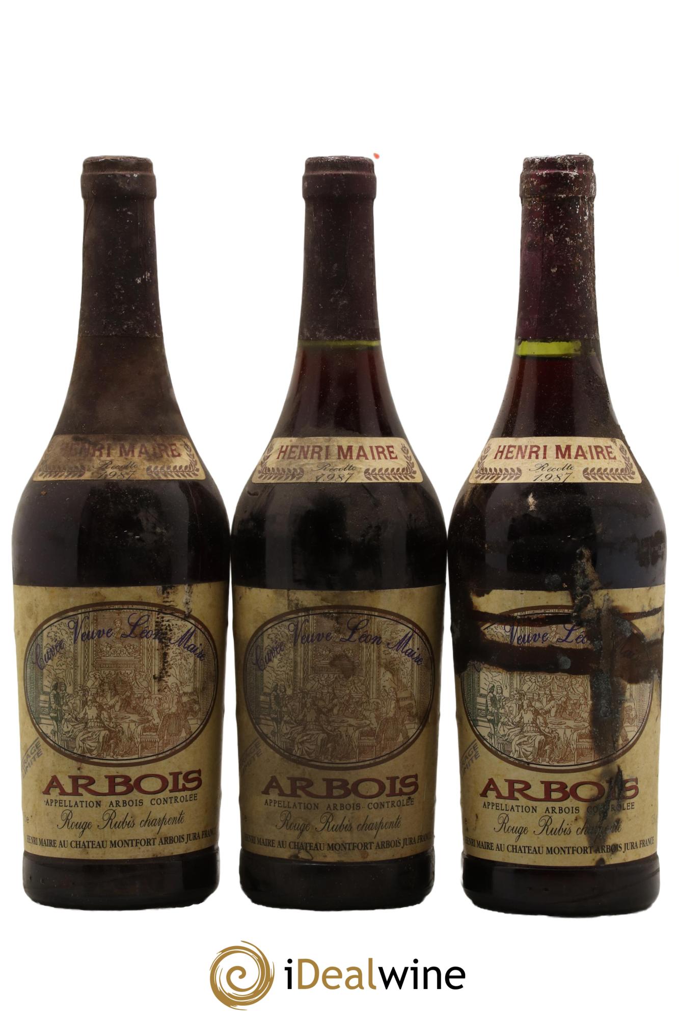 Arbois Cuvee Veuve Leon Maire Tirage Limité Henri Maire 1987 - Lot de 3 bouteilles - 0