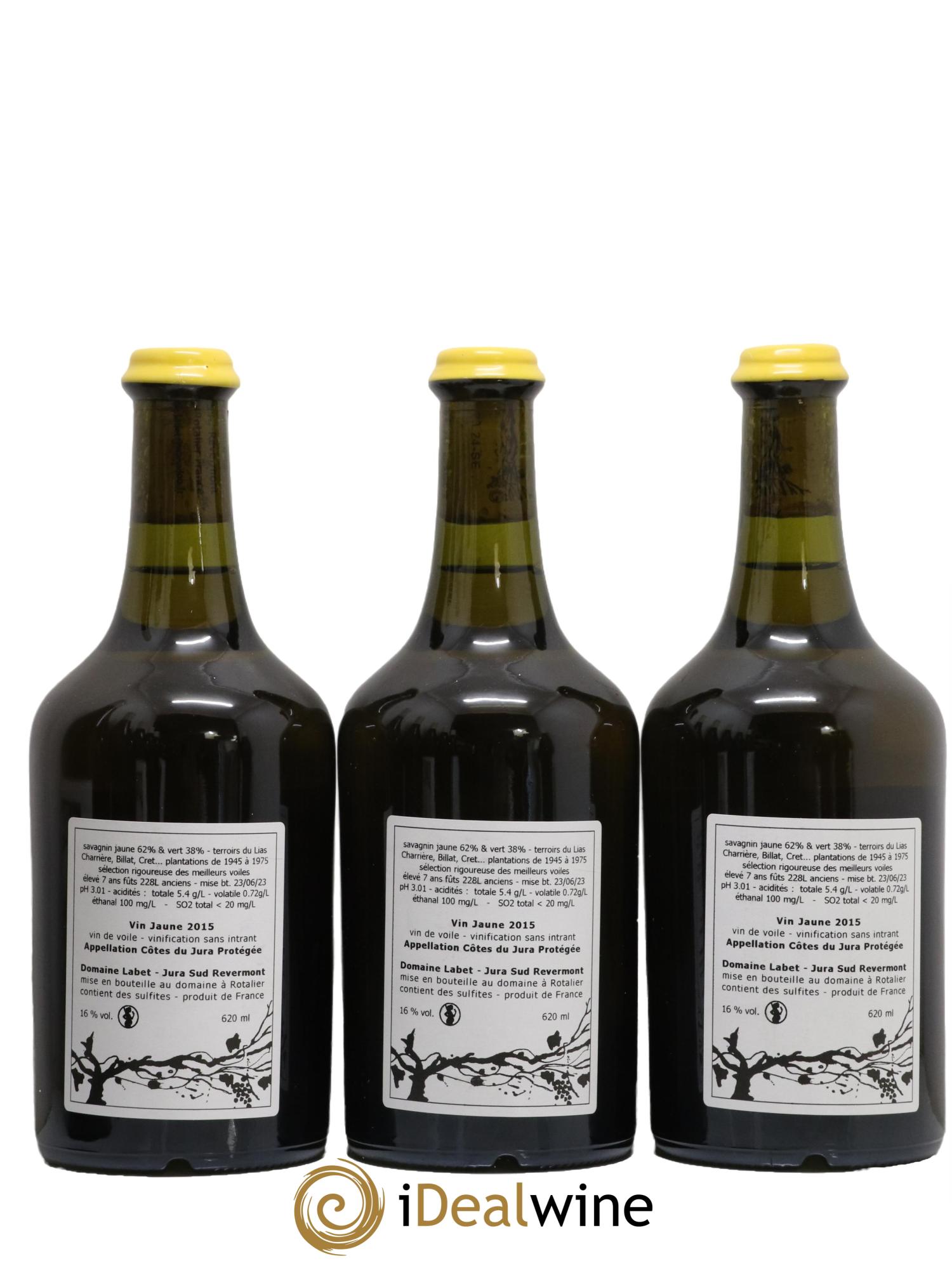 Côtes du Jura Vin Jaune Romain - Julien - Charline Labet 2015 - Lot de 3 clavelins - 1