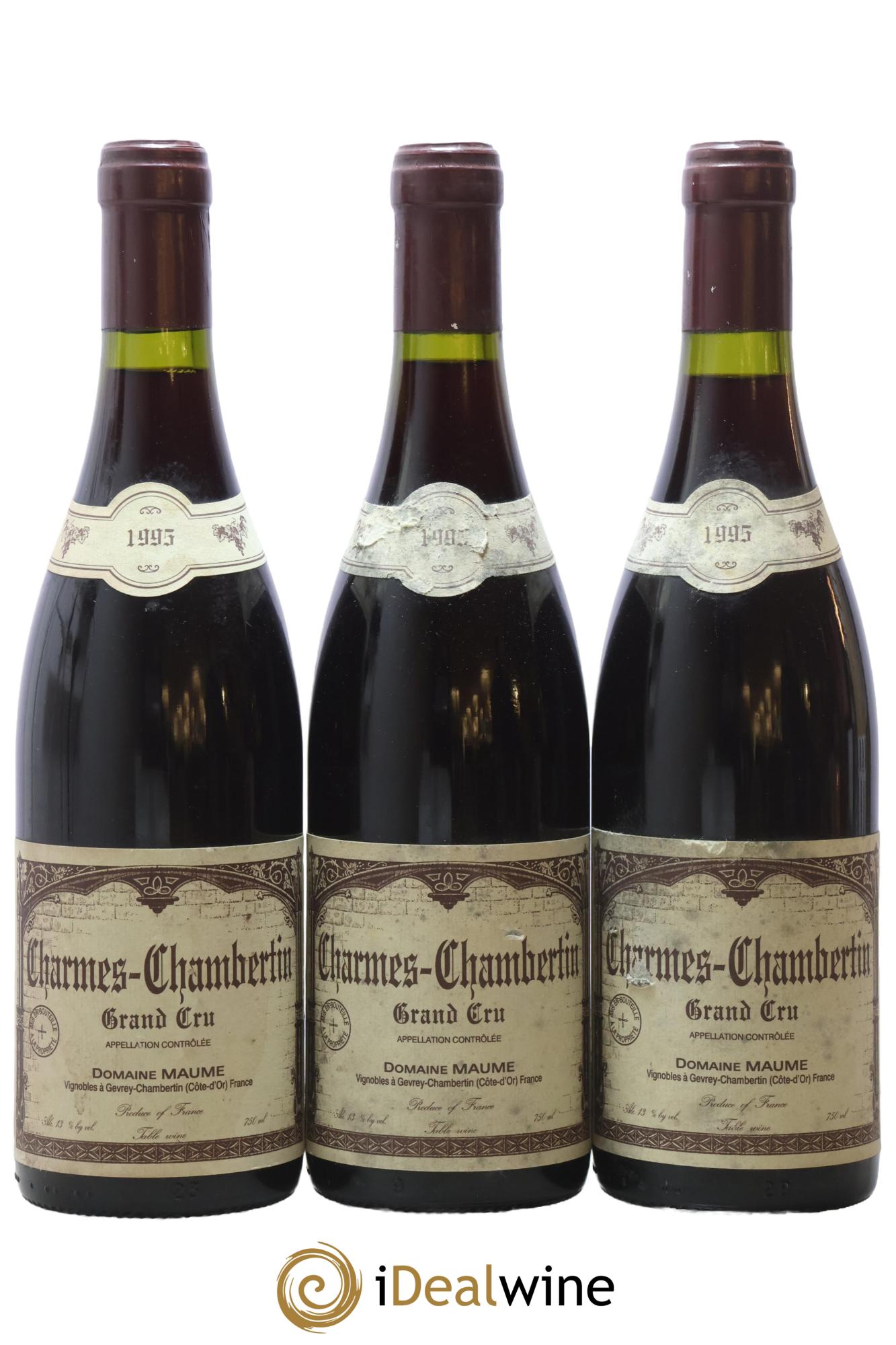 Charmes-Chambertin Grand Cru Maume (Domaine) 1995 - Lot of 3 bottles - 0