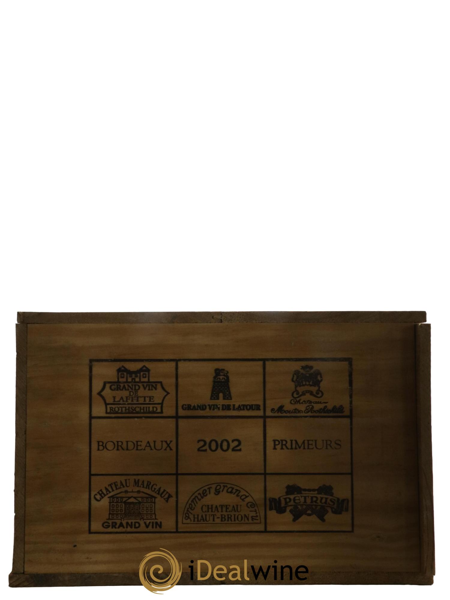 Caisse Primeurs 2 Haut Brion 2 Latour 2 Petrus 2 Lafitte 2 Margaux 2 Mouton 2002 - Lot of 12 bottles - 10
