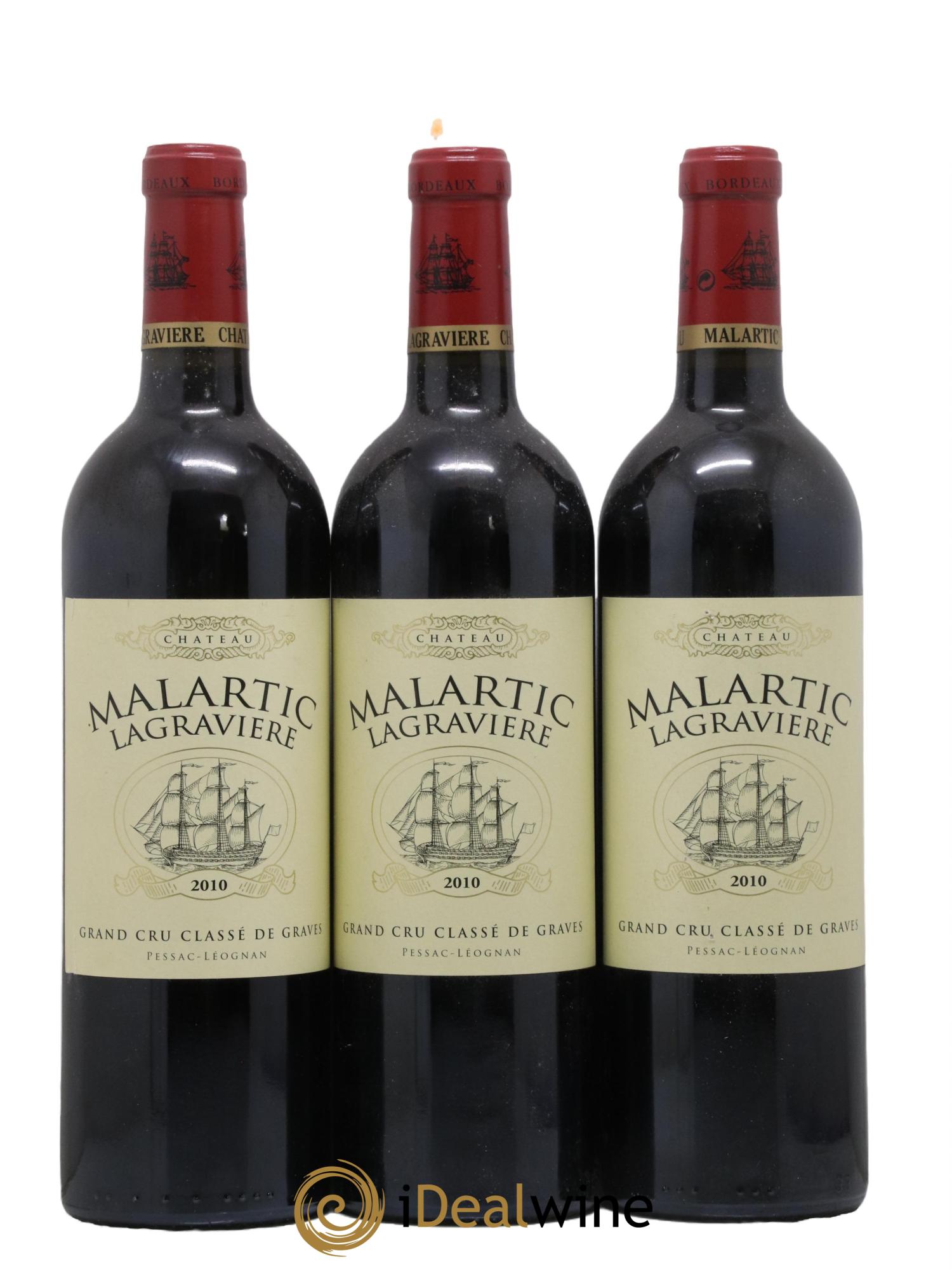 Château Malartic-Lagravière Cru Classé de Graves 2010 - Lot de 3 bouteilles - 0