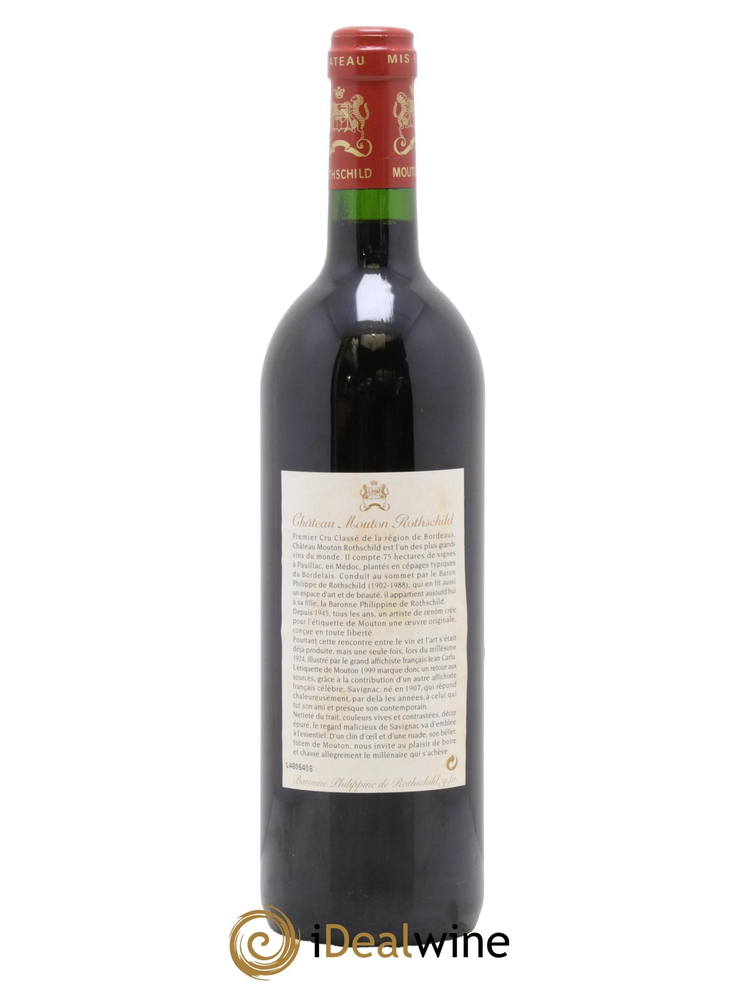 Château Mouton Rothschild 1er Grand Cru Classé 1999 - Lot of 1 bottle - 1