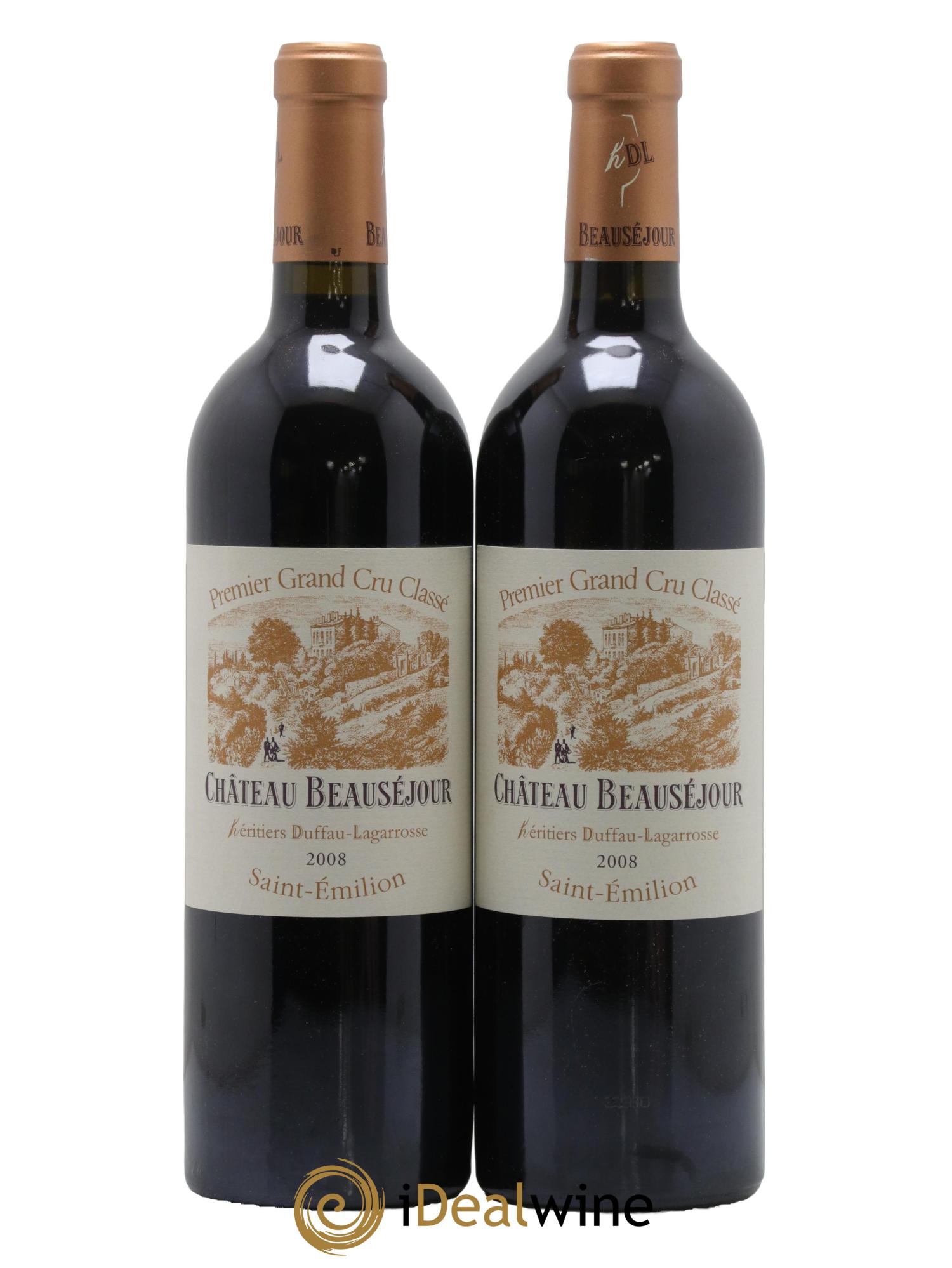 Château Beauséjour (Duffau-Lagarrosse) 1er Grand Cru Classé B 2008 - Lot de 2 bouteilles - 0
