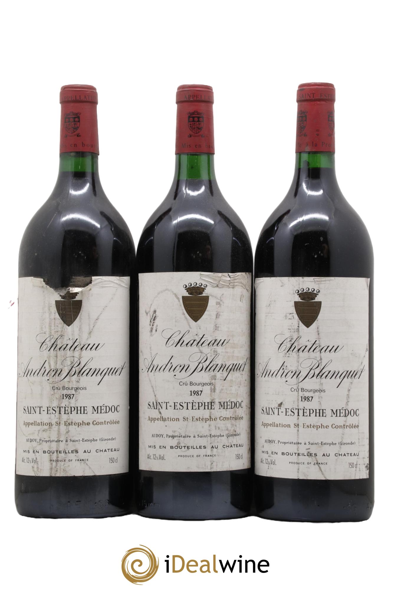 Château Andron Blanquet Cru Bourgeois 1987 - Lot de 3 magnums - 0