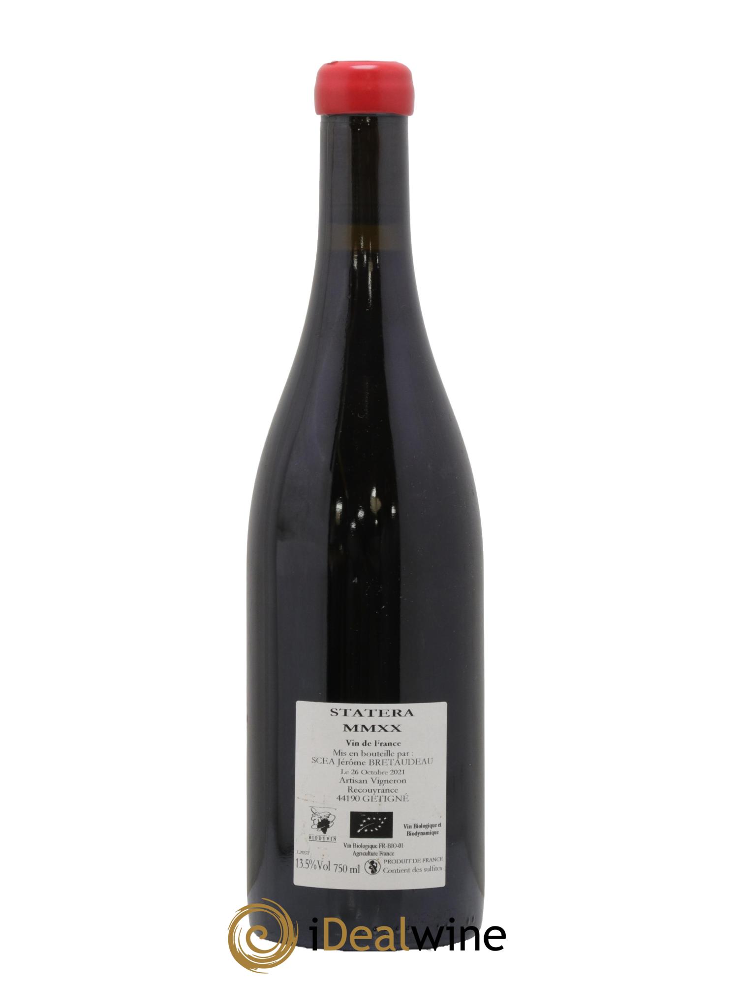 Vin de France Statera Jérôme Bretaudeau - Domaine de Bellevue 2020 - Lot de 1 bouteille - 1