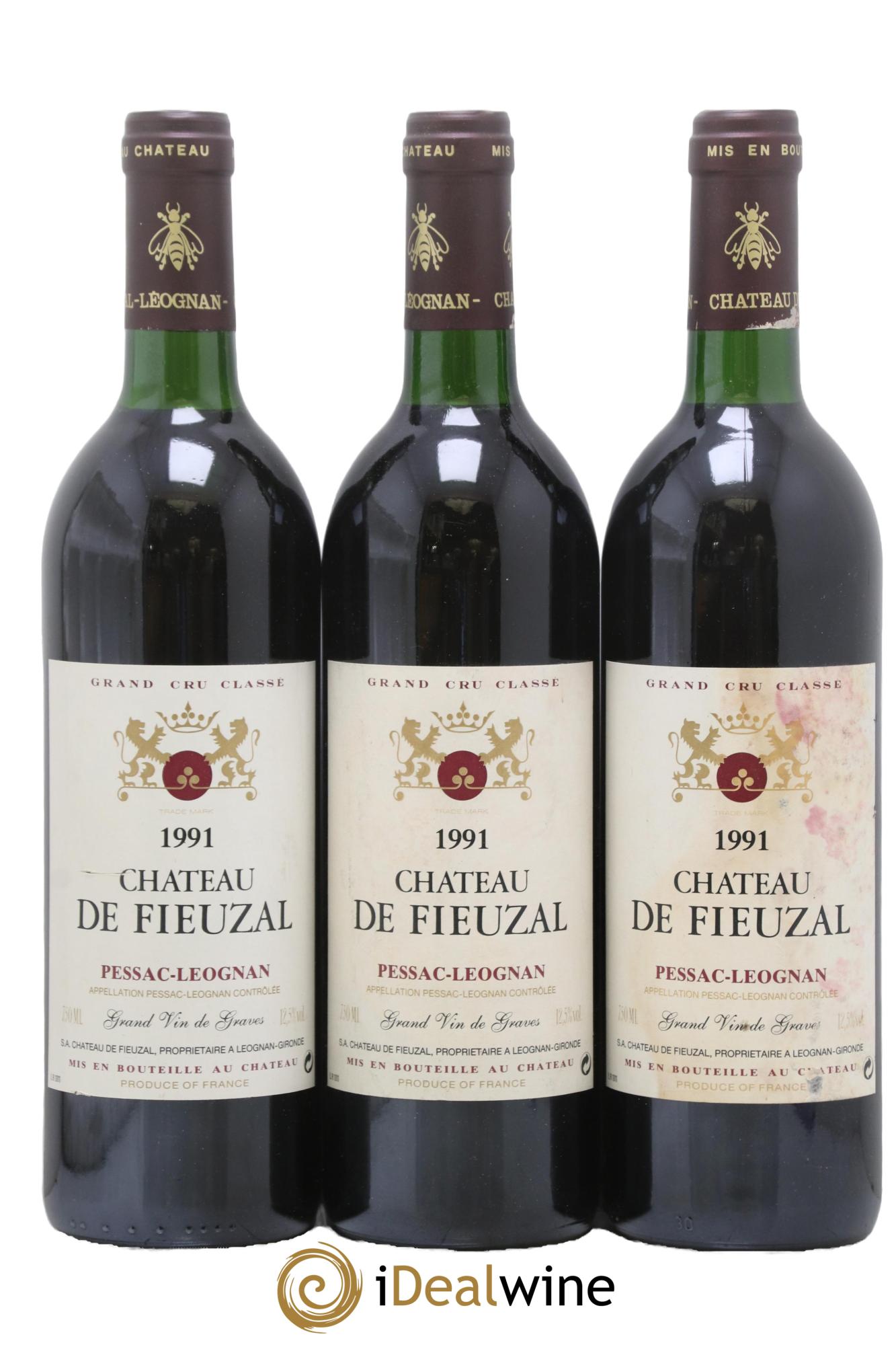 Château de Fieuzal Cru Classé de Graves 1991 - Lot of 3 bottles - 0