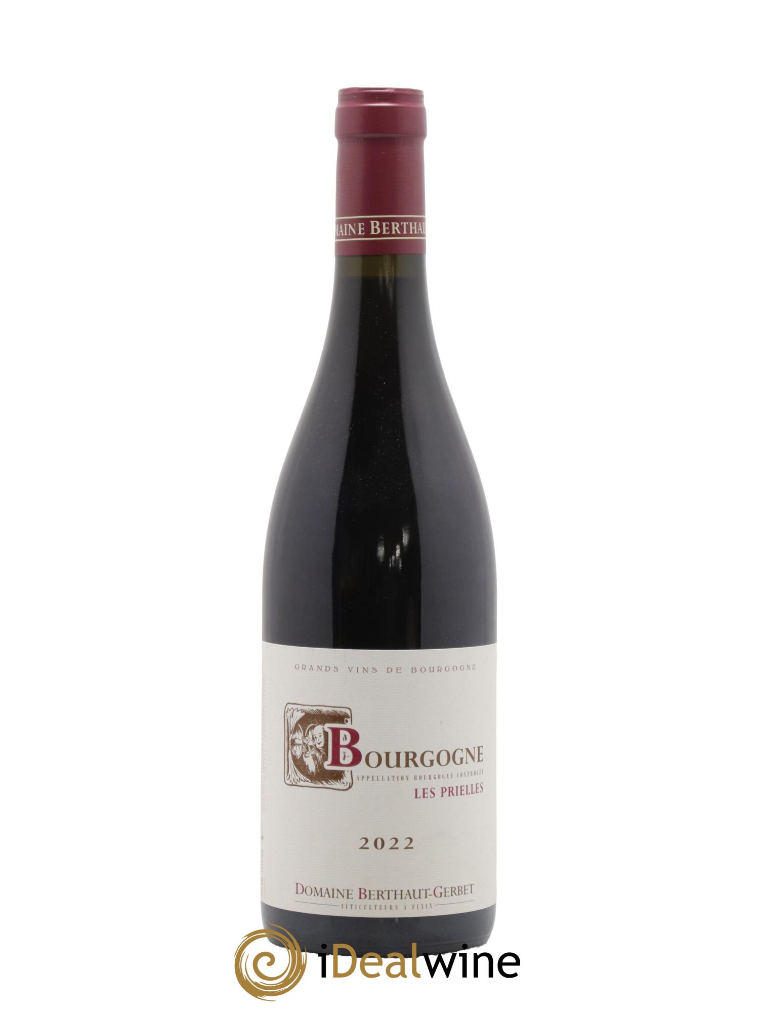 Bourgogne Les Prielles Domaine Berthaut Gerbet 2022 - Lot de 1 bouteille - 0