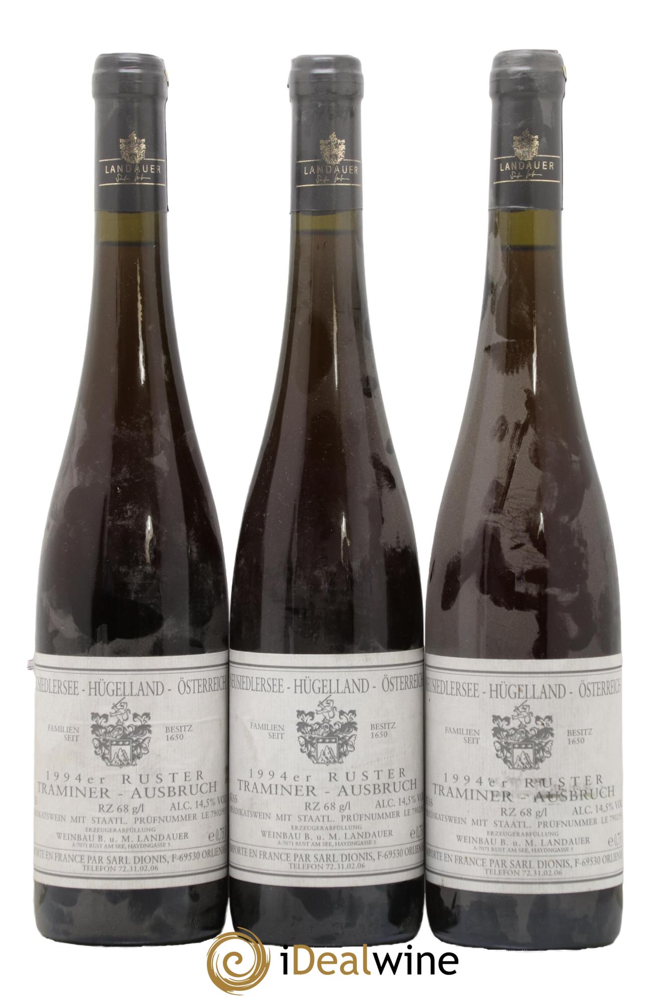 Autriche Ruster Traminer Ausbruch Domaine Landauer 1994 - Lotto di 3 bottiglie - 0