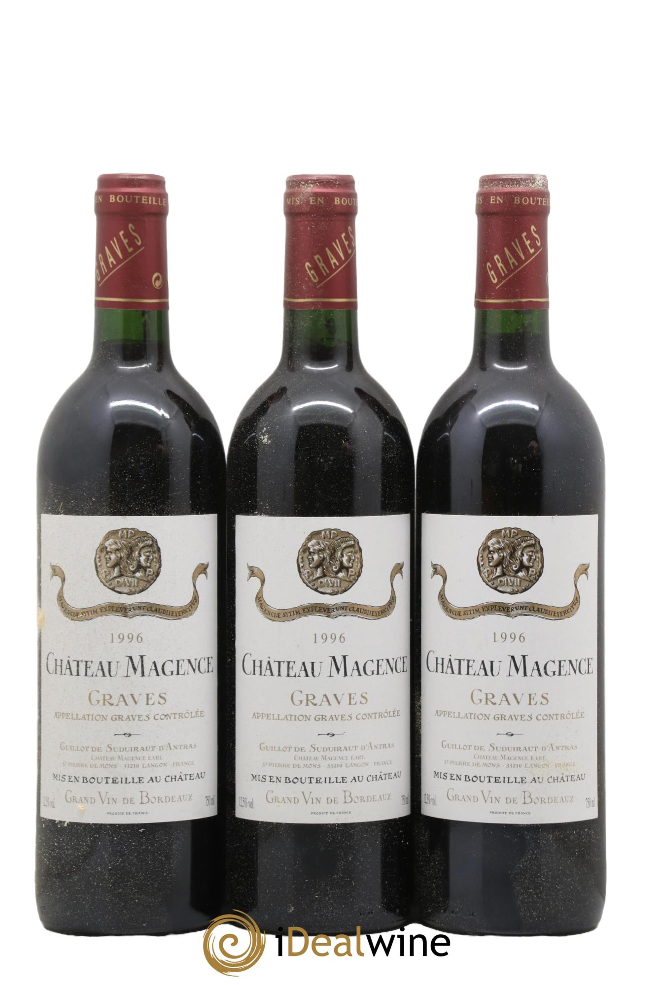 Château Magence 1996 - Lot de 3 bouteilles - 0