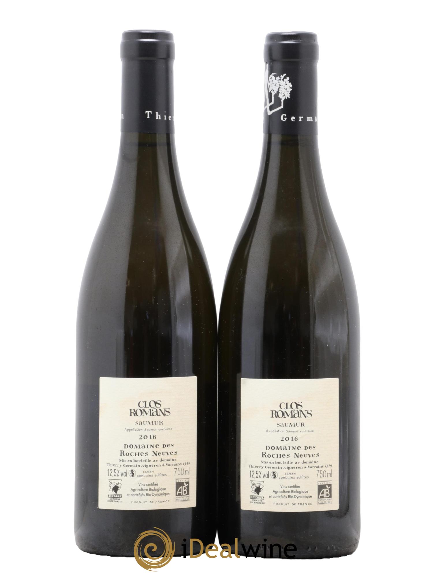 Saumur Clos Romans Domaine des Roches Neuves - Thierry Germain 2016 - Lot de 2 bouteilles - 1