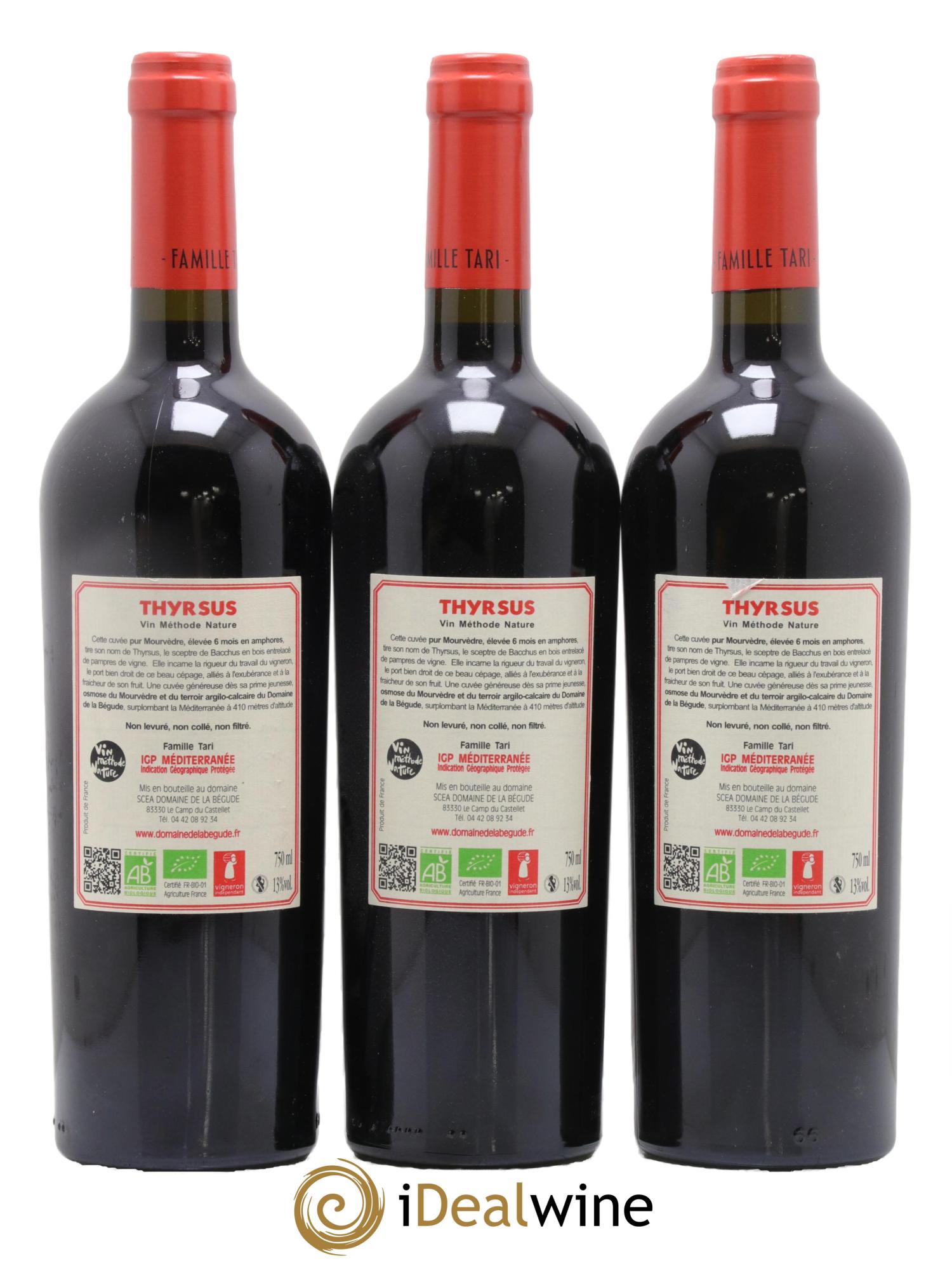 Méditerranée La Bégude Thyrsus  2021 - Lot de 3 bouteilles - 1