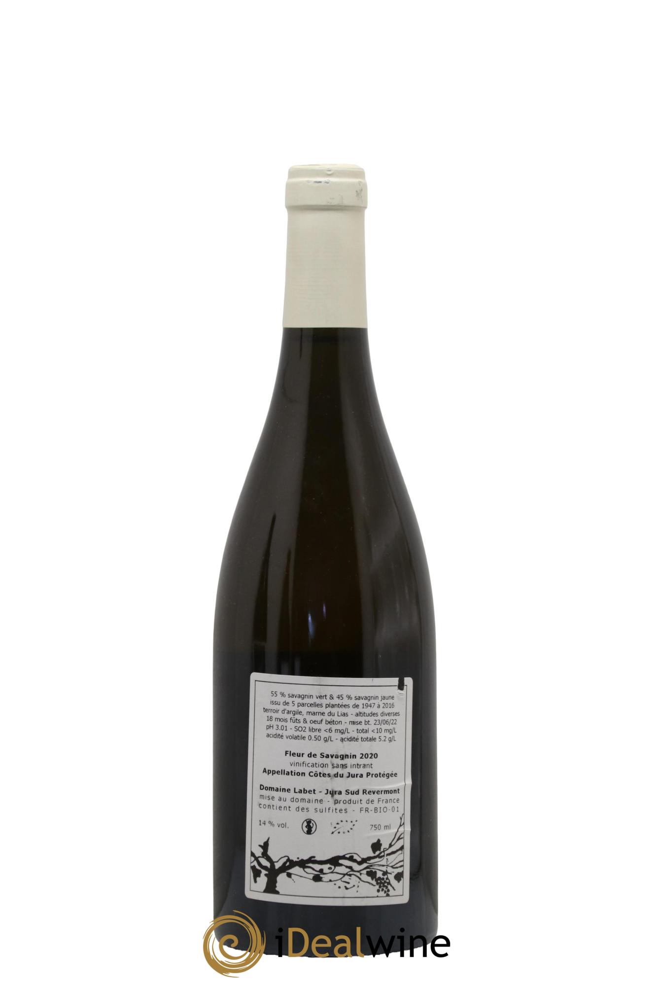 Côtes du Jura Fleur de Savagnin Romain - Julien - Charline Labet 2020 - Lot de 1 bouteille - 1
