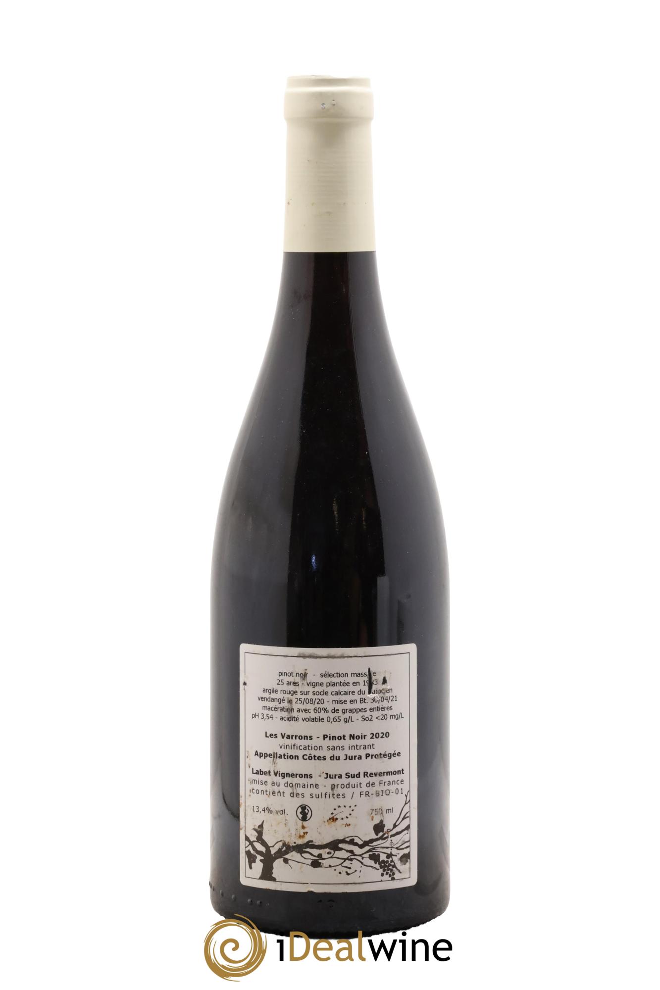 Côtes du Jura Pinot Noir Les Varrons Sélection Massale Romain - Julien  - Charline Labet 2020 - Lot of 1 bottle - 1
