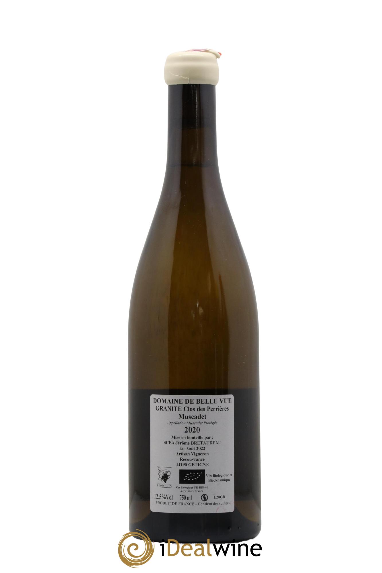 Muscadet-Sèvre-et-Maine Granite Clos des Perrières Jérôme Bretaudeau - Domaine de Bellevue 2020 - Lot de 1 bouteille - 1