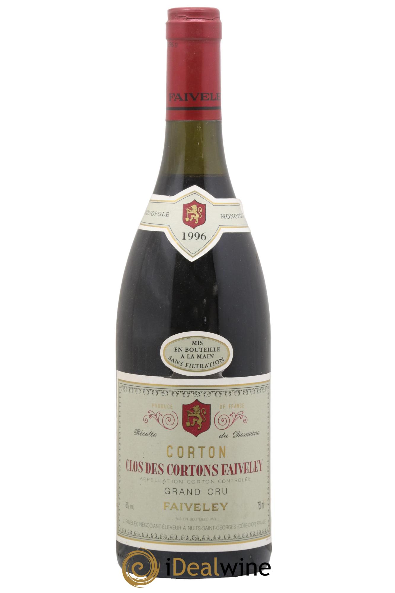 Corton Grand Cru Clos des Cortons Faiveley 1996 - Posten von 1 Flasche - 0