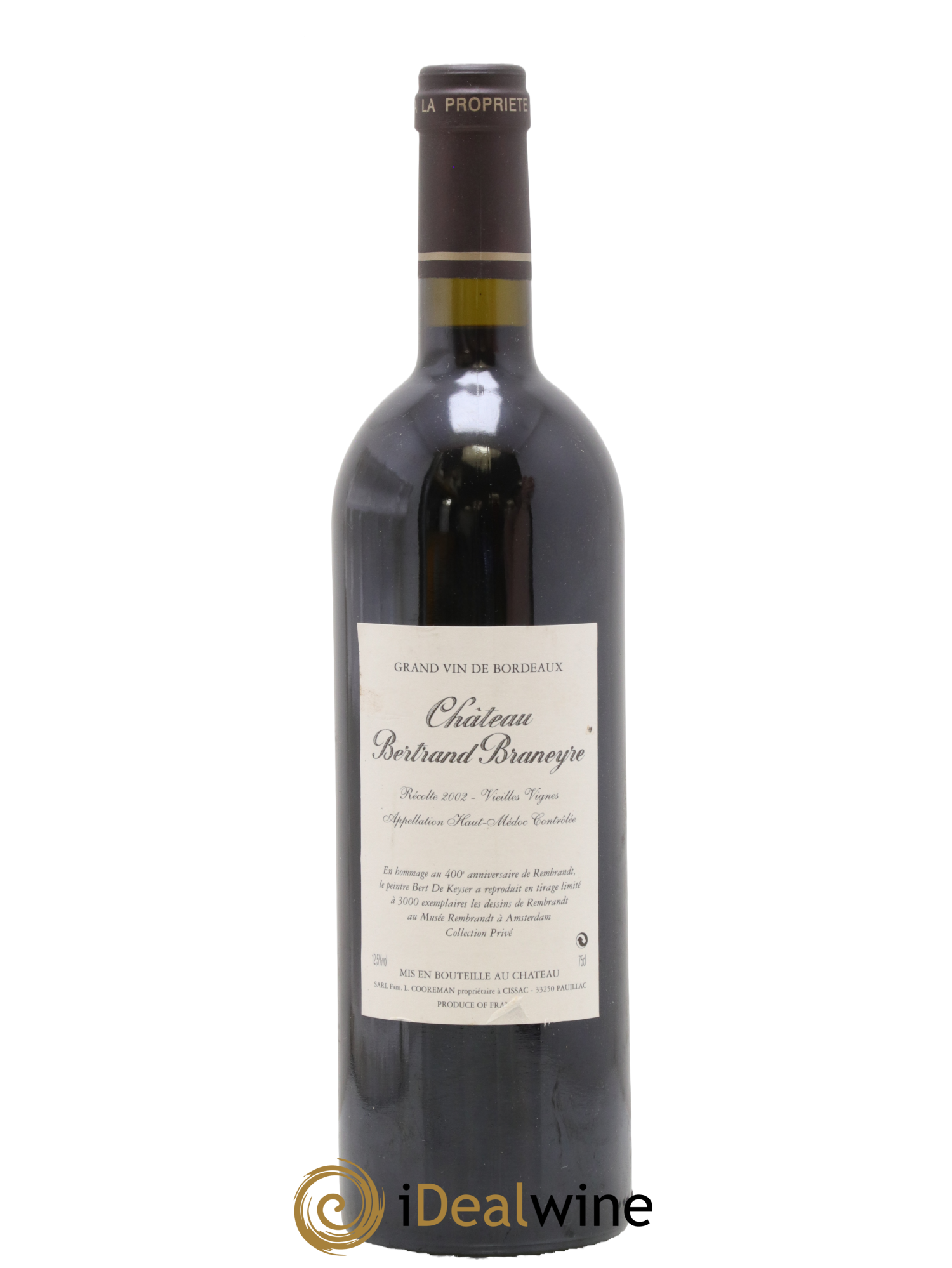Haut Médoc Château Bertrand Braneyre 2002 - Lot de 1 bouteille - 1