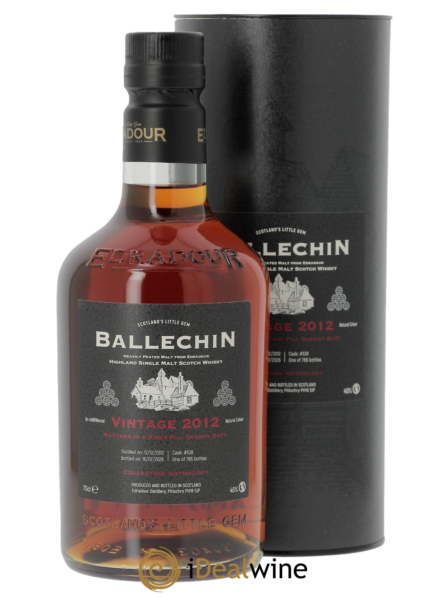 Whisky Ballechin 13 ans 1st Fill Oloroso 2012 - Lot de 1 bouteille - 0
