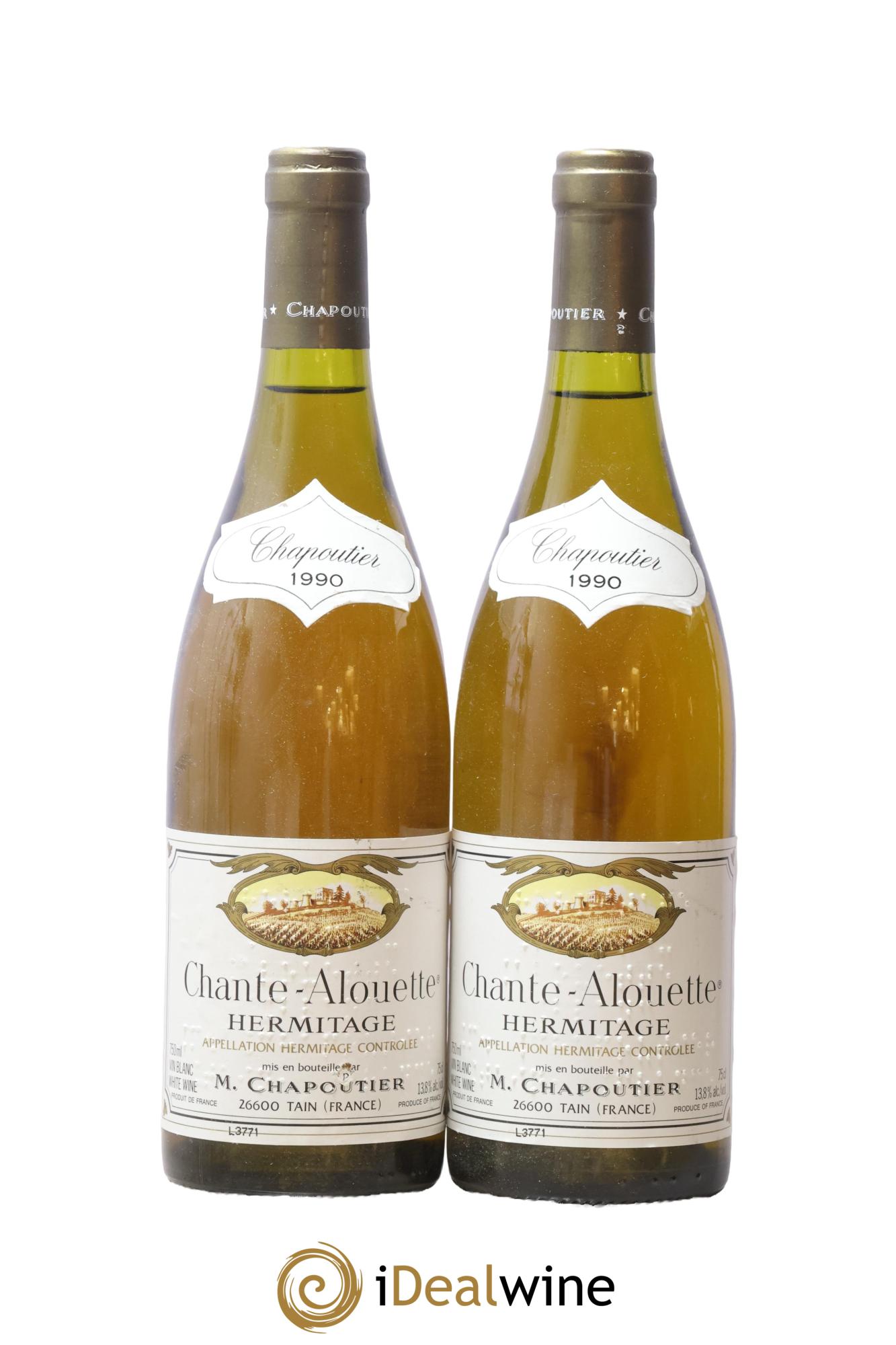 Hermitage Chante Alouette Chapoutier 1990 - Lot de 2 bouteilles - 0