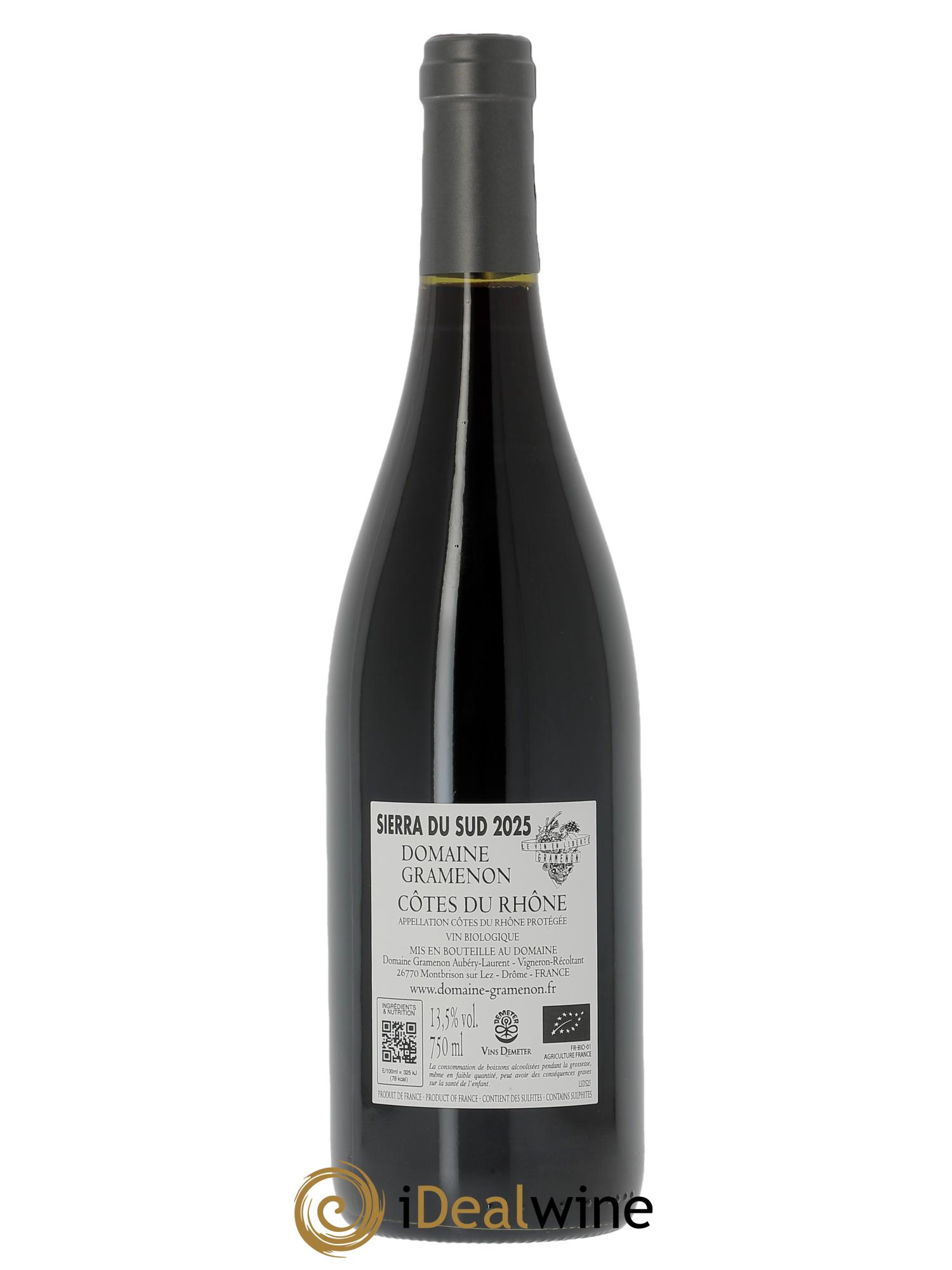 Côtes-du-Rhône Sierra du Sud Gramenon (Domaine)  2025 - Lotto di 1 bottiglia - 1