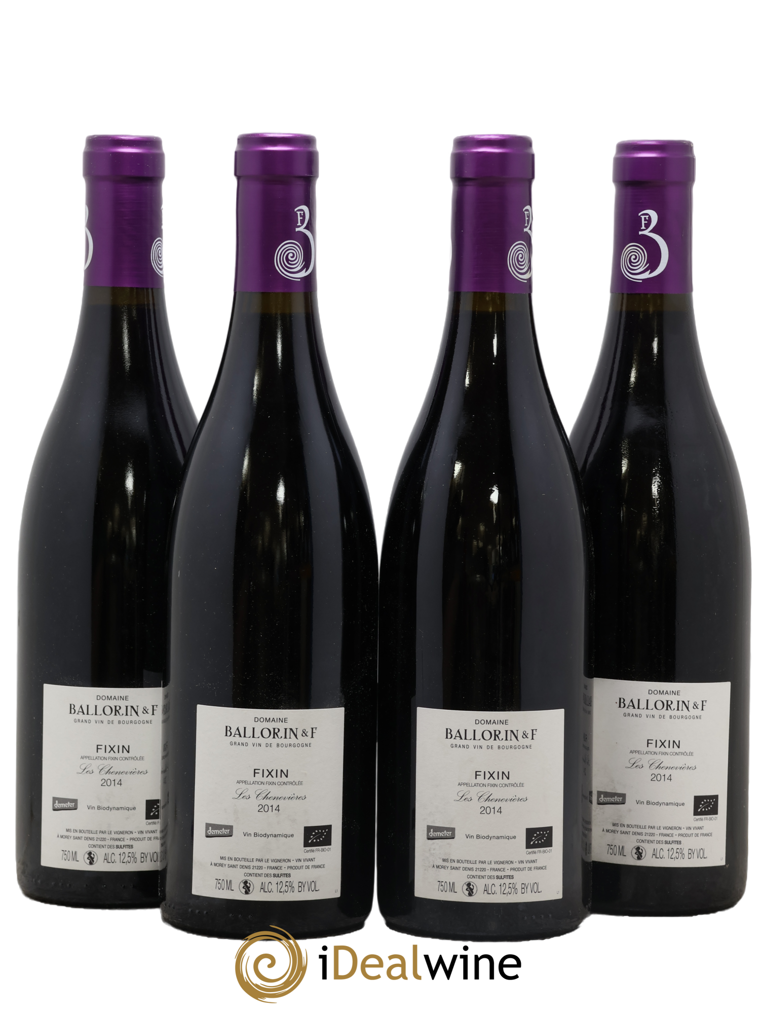 Fixin Les Chenevières Ballorin & F 2014 - Lot de 4 bouteilles - 1