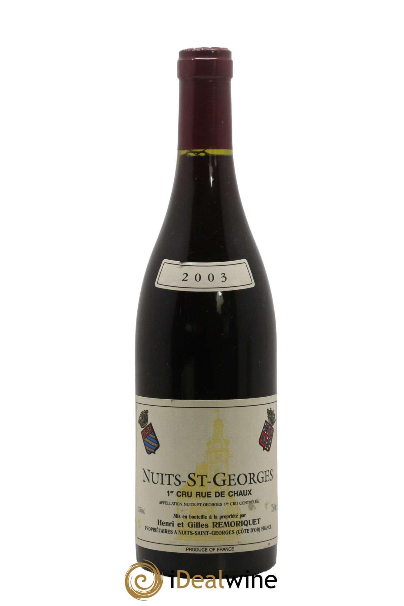 Nuits-Saint-Georges 1er Cru Rue de Chaux Gilles Remoriquet 2003 - Lot de 1 bouteille - 0