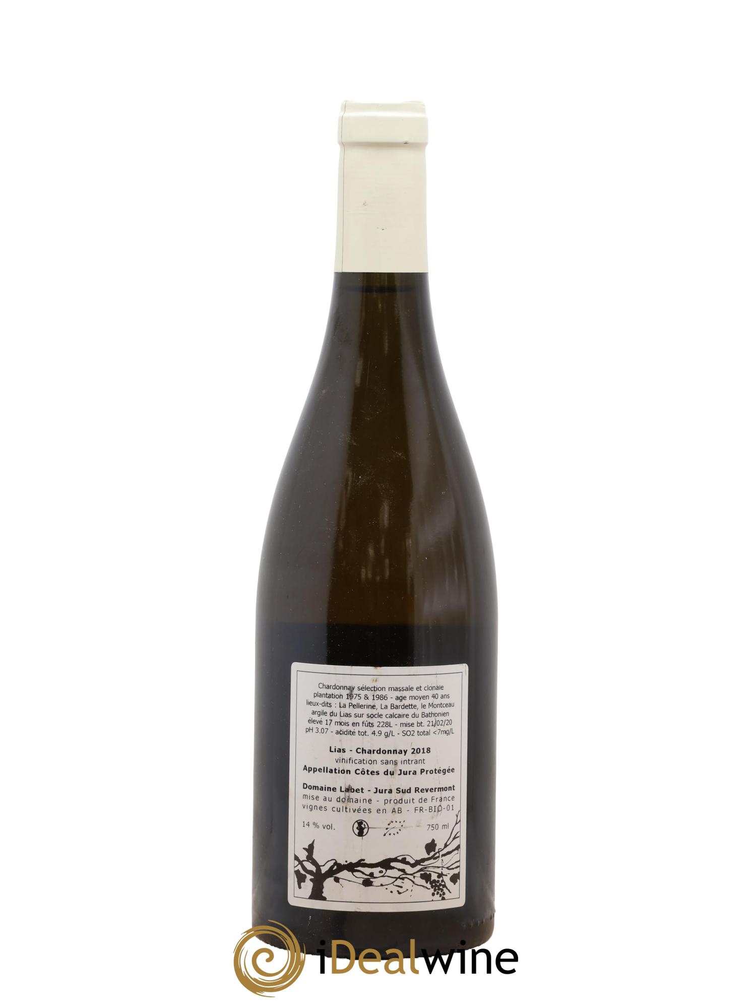Côtes du Jura Chardonnay Lias Romain - Julien  - Charline Labet 2018 - Lot de 1 bouteille - 1