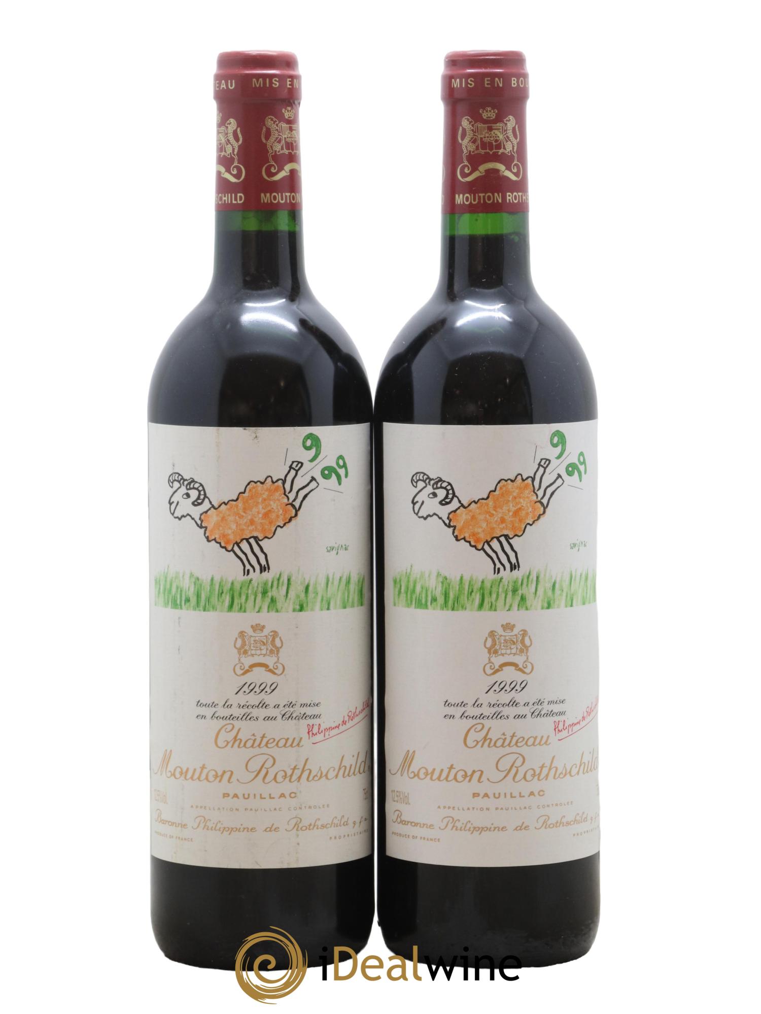 Château Mouton Rothschild 1er Grand Cru Classé 1999 - Lot de 2 bouteilles - 0