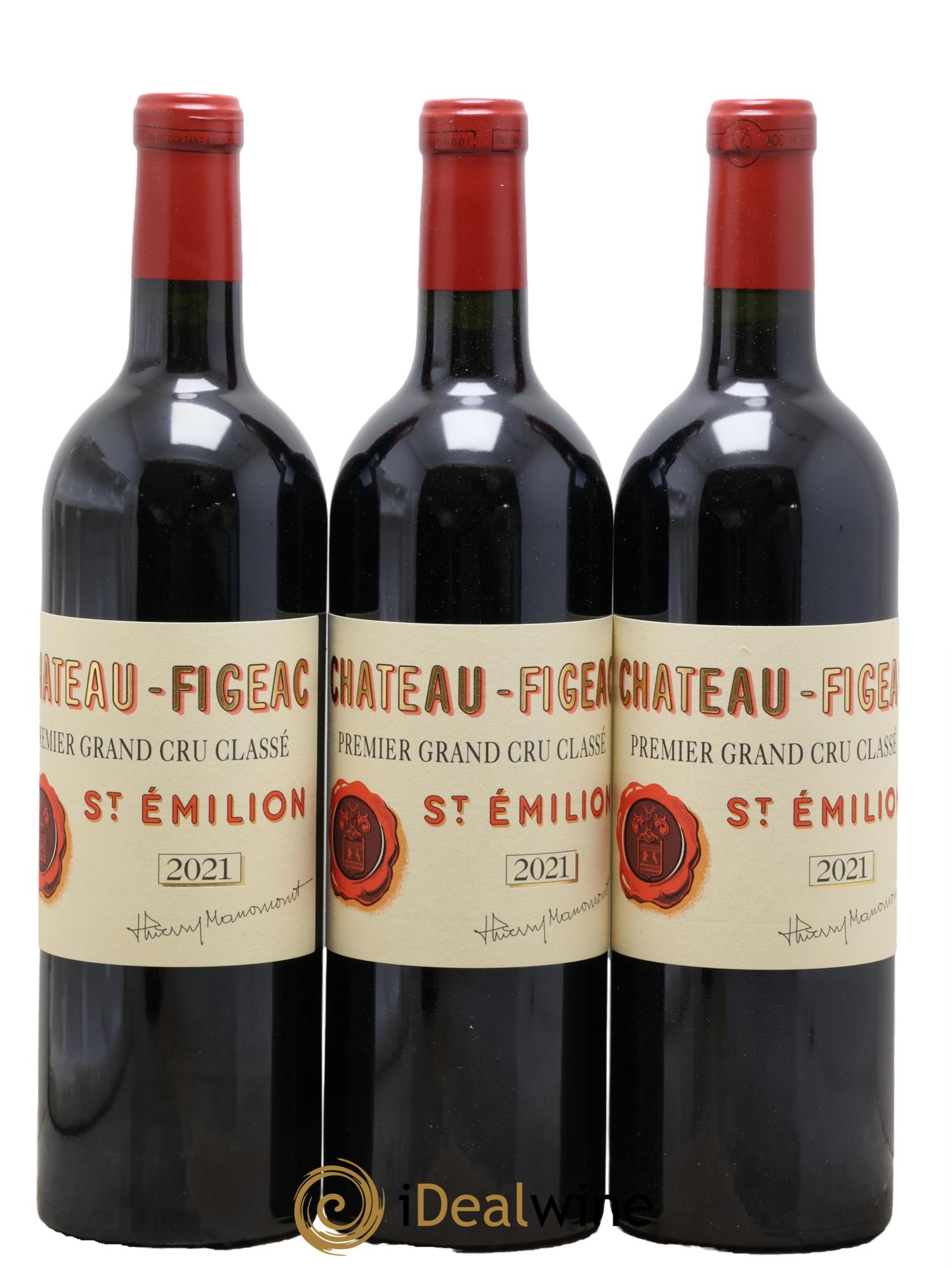 Château Figeac 1er Grand Cru Classé A 2021 - Lotto di 3 bottiglie - 0