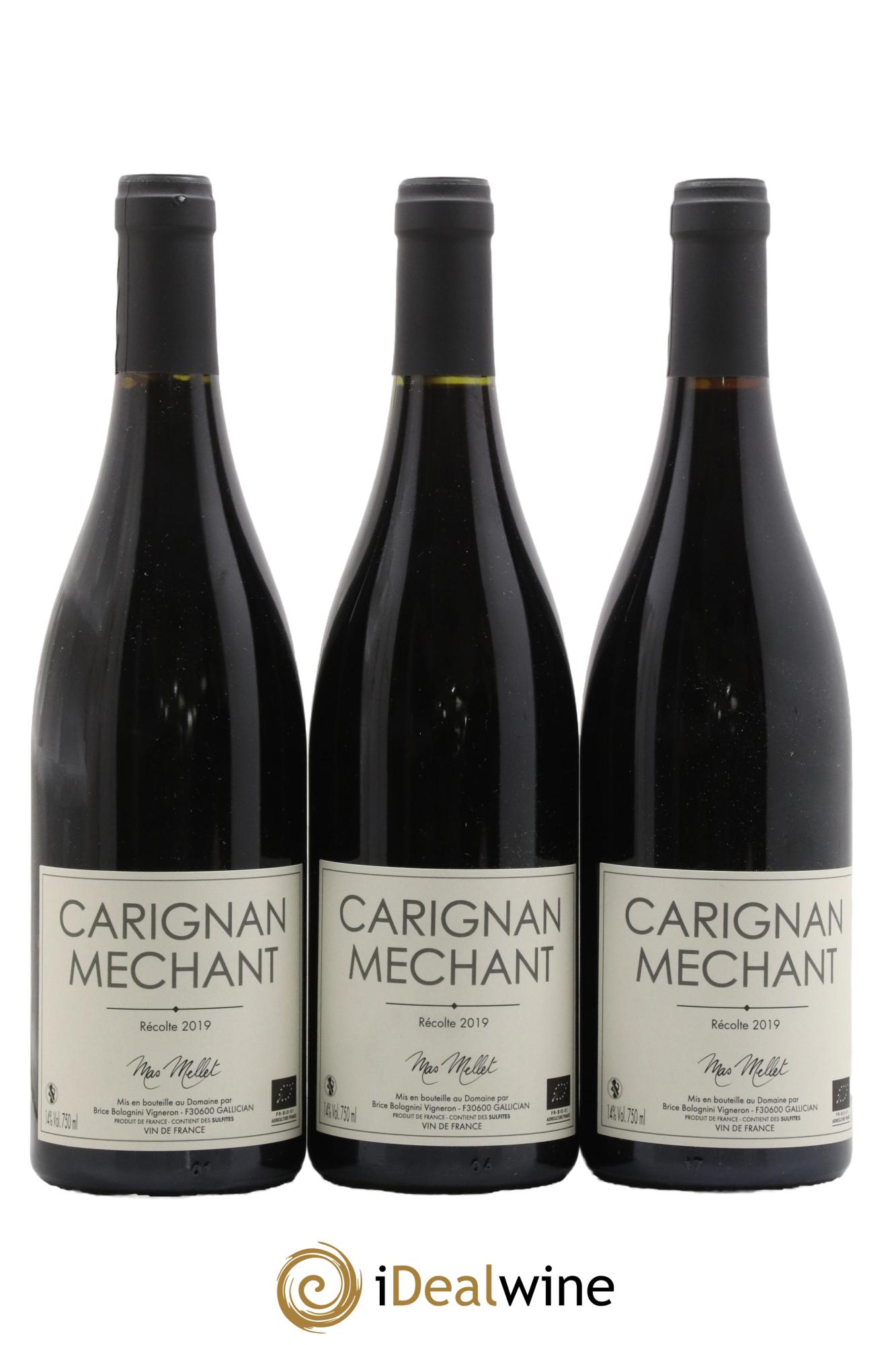 Vin de France Carignan Mechant Mas Mellet 2019 - Lot de 3 bouteilles - 0