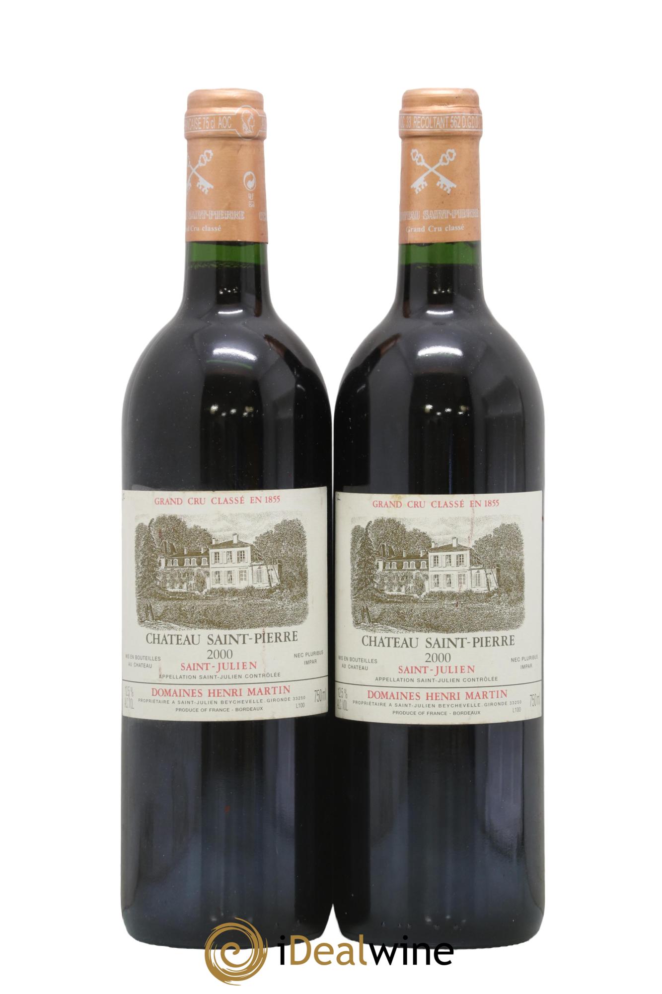 Château Saint-Pierre 4ème Grand Cru Classé 2000 - Lot de 2 bouteilles - 0