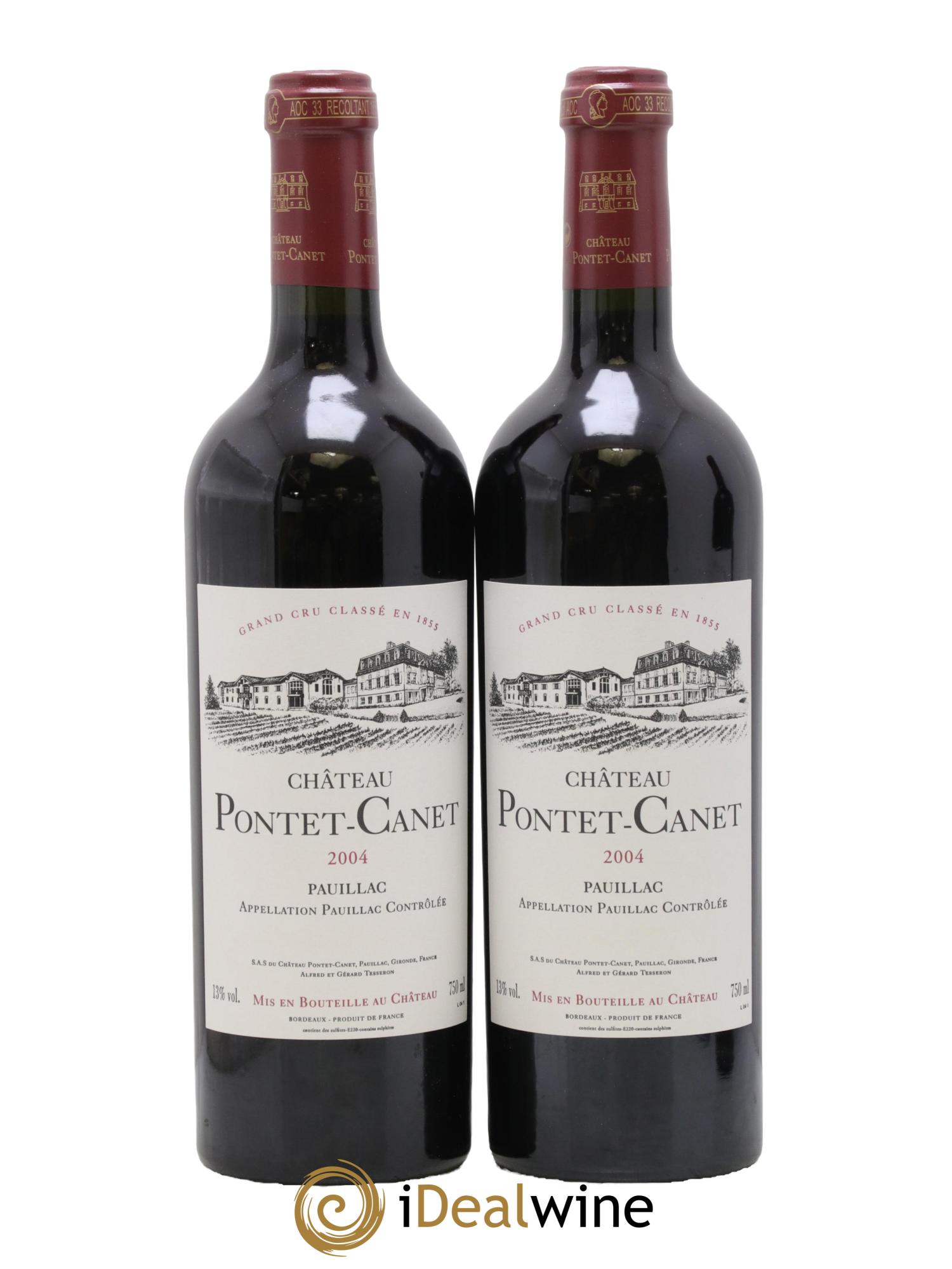Château Pontet Canet 5ème Grand Cru Classé 2004 - Posten von 2 Flaschen - 0