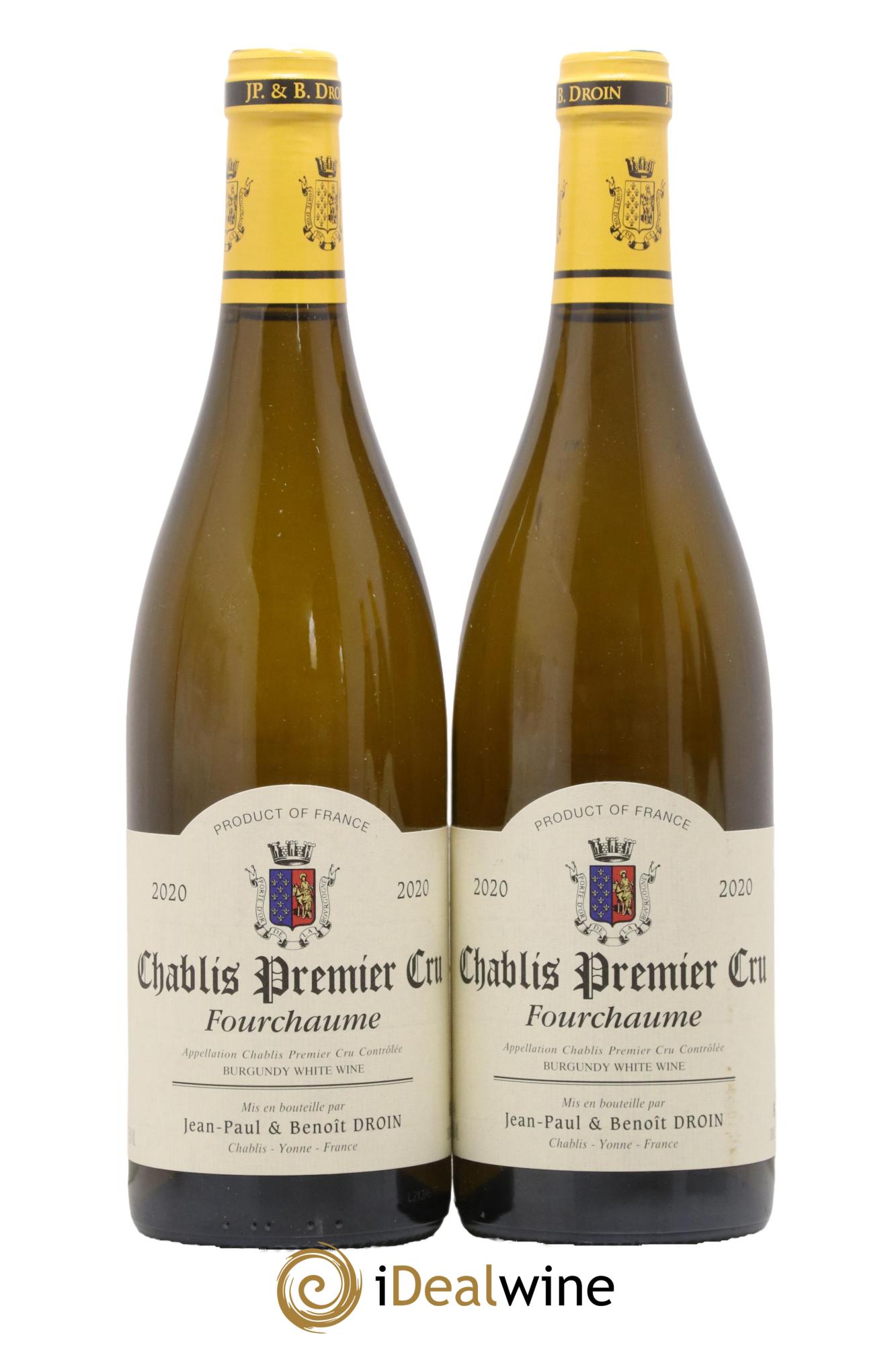 Chablis 1er Cru Fourchaume Jean-Paul & Benoît Droin (Domaine) 2020 - Lotto di 2 bottiglie - 0