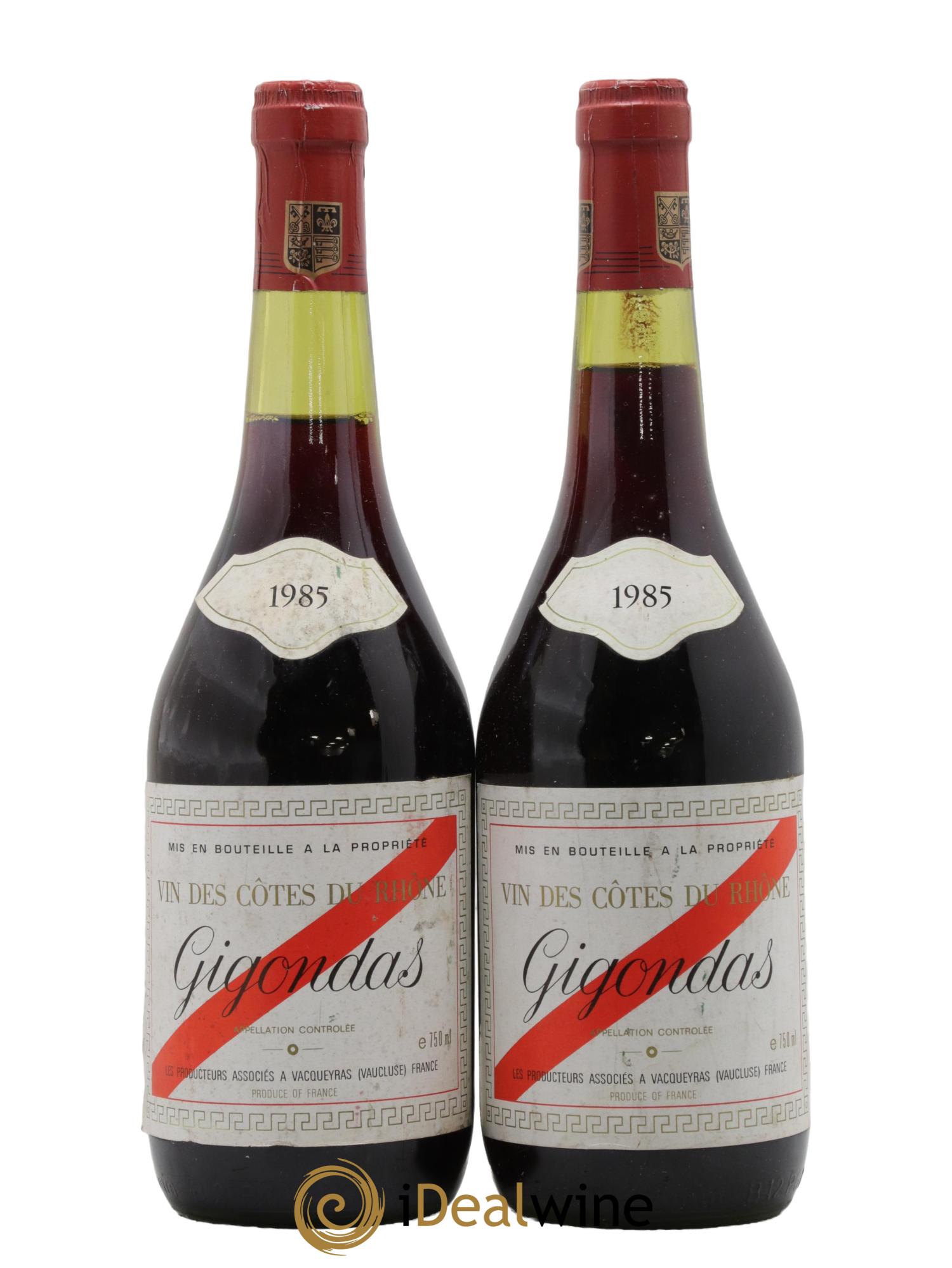 Gigondas Les Producteurs associés à Vacqueyras 1985 - Lot de 2 bouteilles - 0
