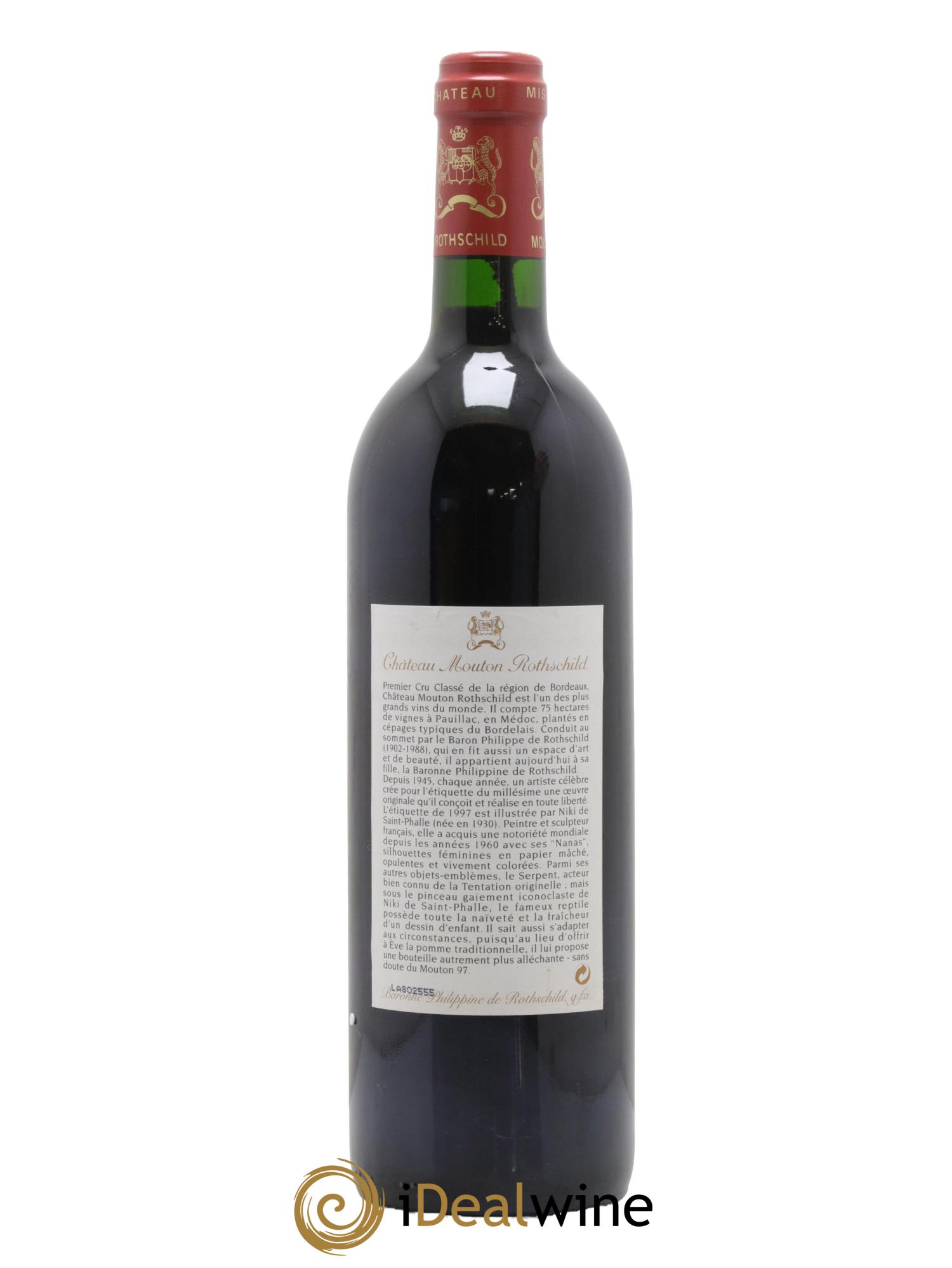 Château Mouton Rothschild 1er Grand Cru Classé 1997 - Lot de 1 bouteille - 1