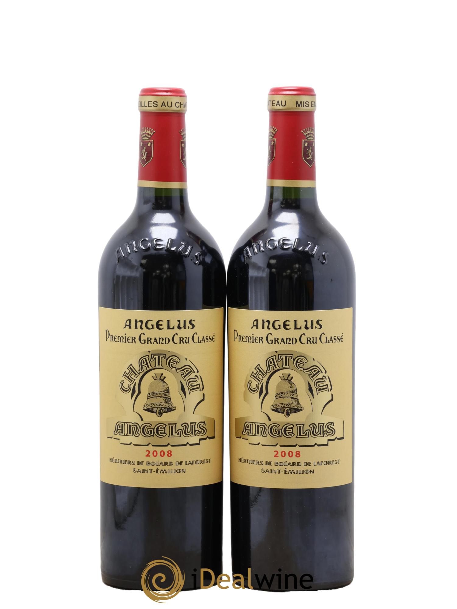 Château Angélus 1er Grand Cru Classé A 2008 - Lot de 2 bouteilles - 0