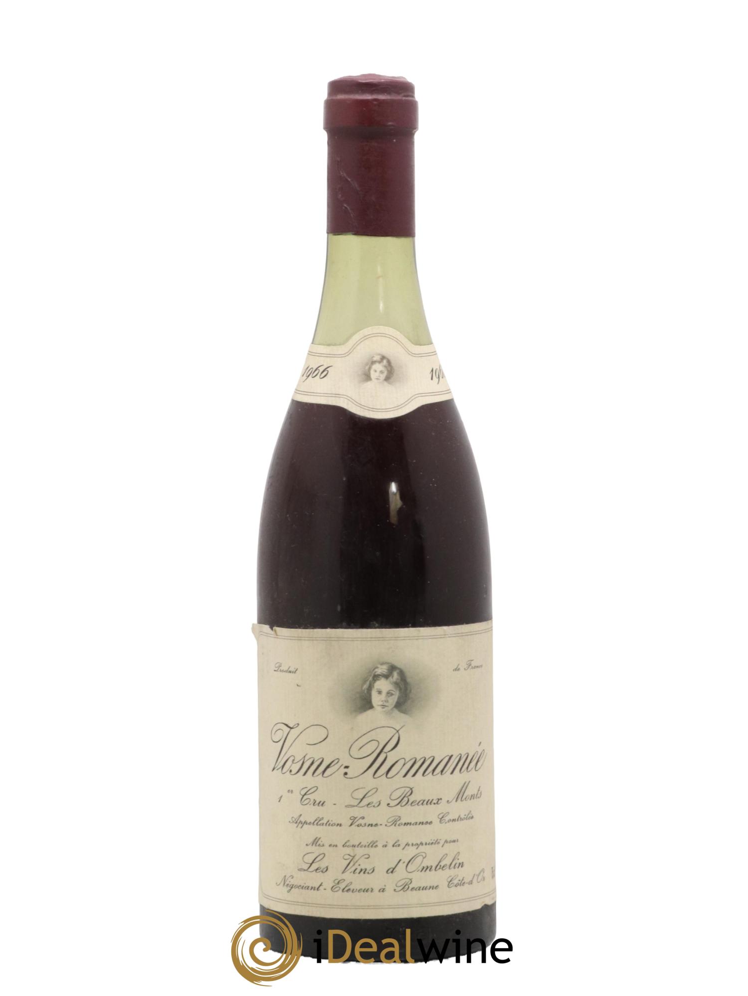 Vosne-Romanée 1er Cru Les Beaux Monts Les Vins D Ombelin 1966 - Lot de 1 bouteille - 0