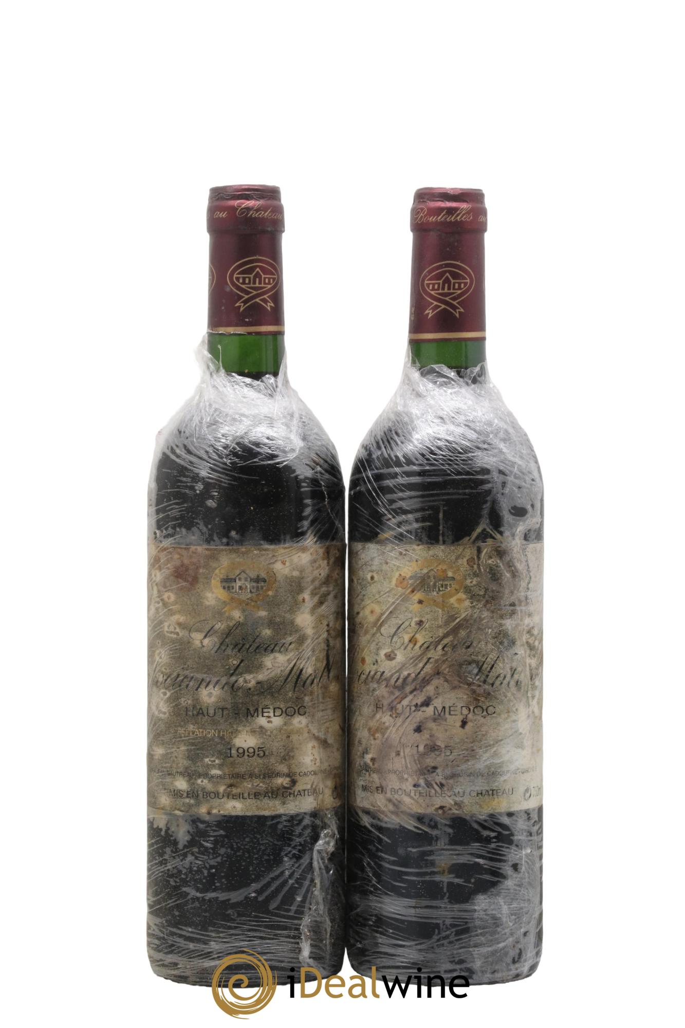 Château Sociando Mallet 1995 - Lotto di 2 bottiglie - 0