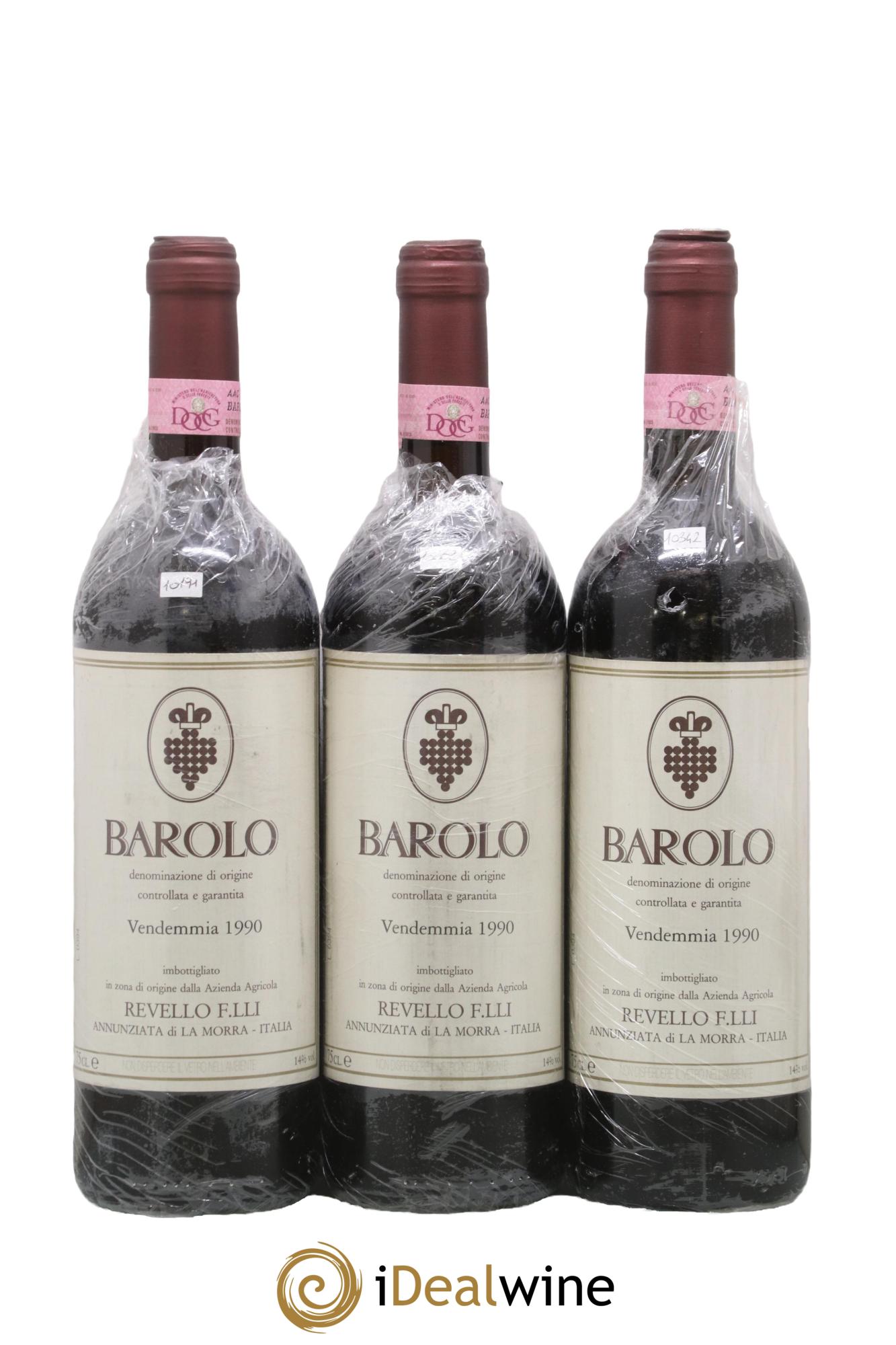 Barolo DOCG Fratelli Revello 1990 - Lot of 3 bottles - 0