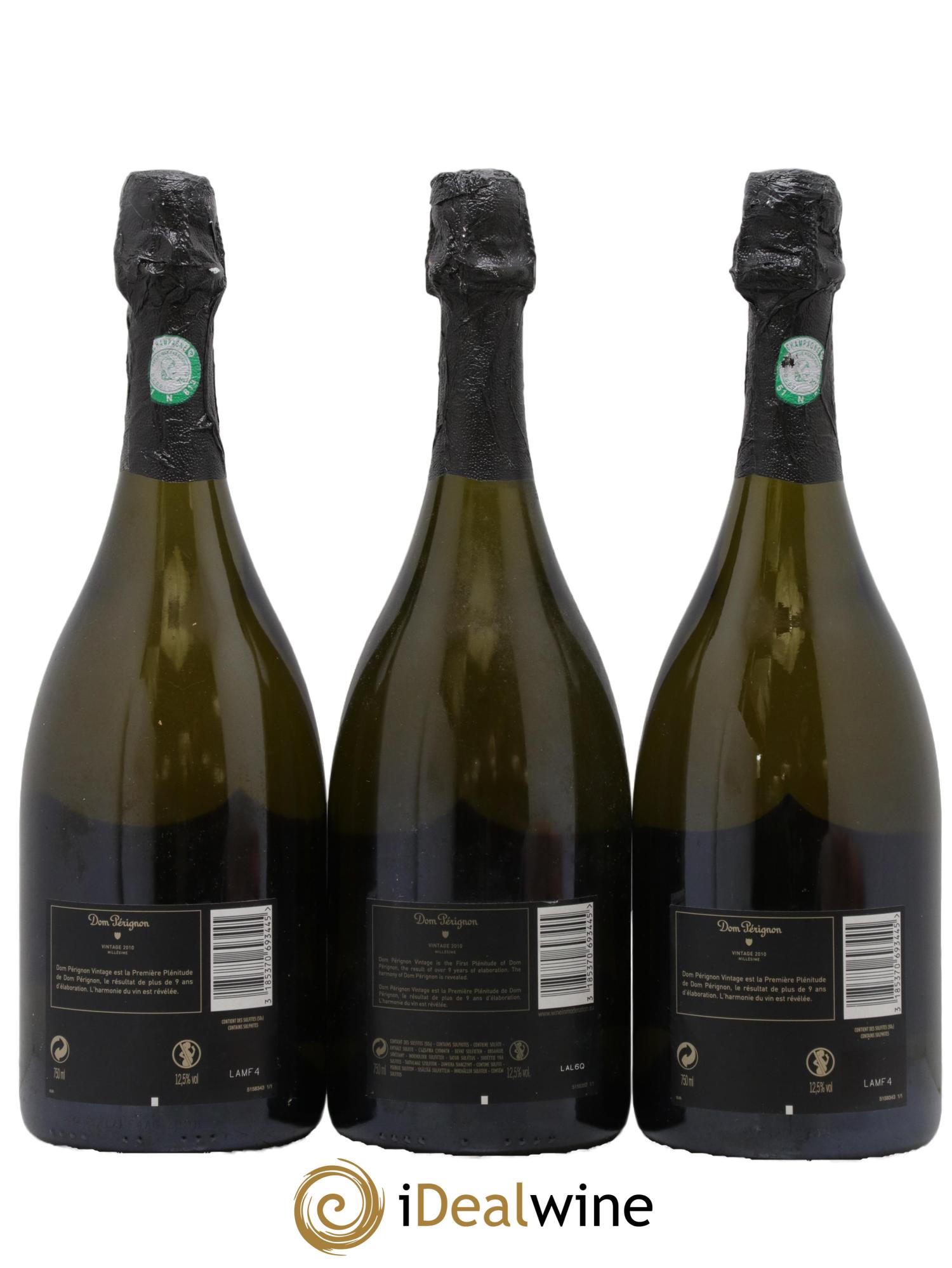 Brut Dom Pérignon 2010 - Lot of 3 bottles - 1