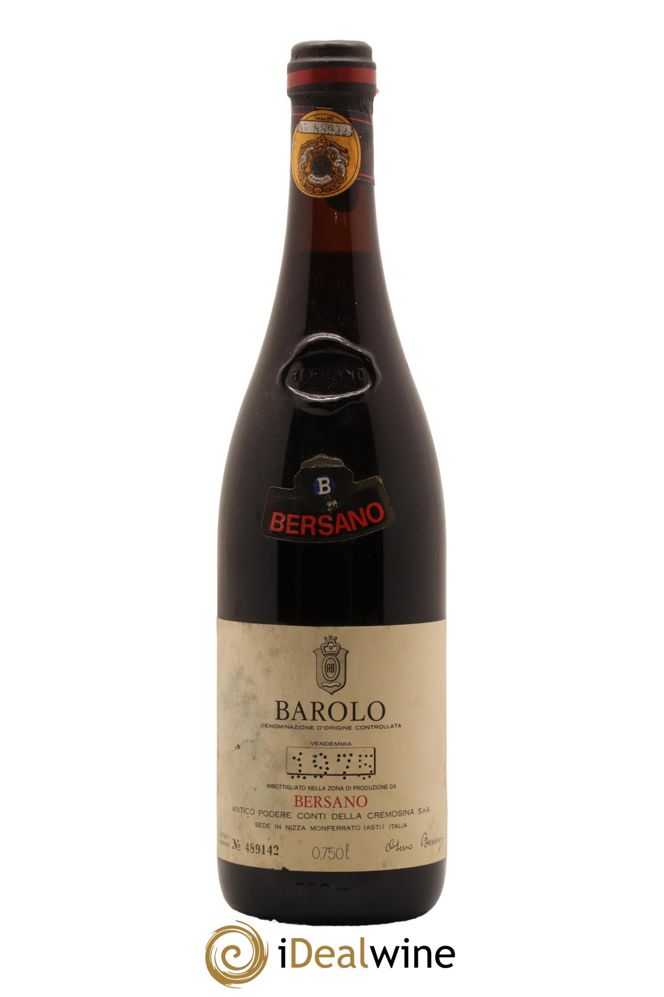 Barolo Bersano 1975 - Lot de 1 bouteille - 0