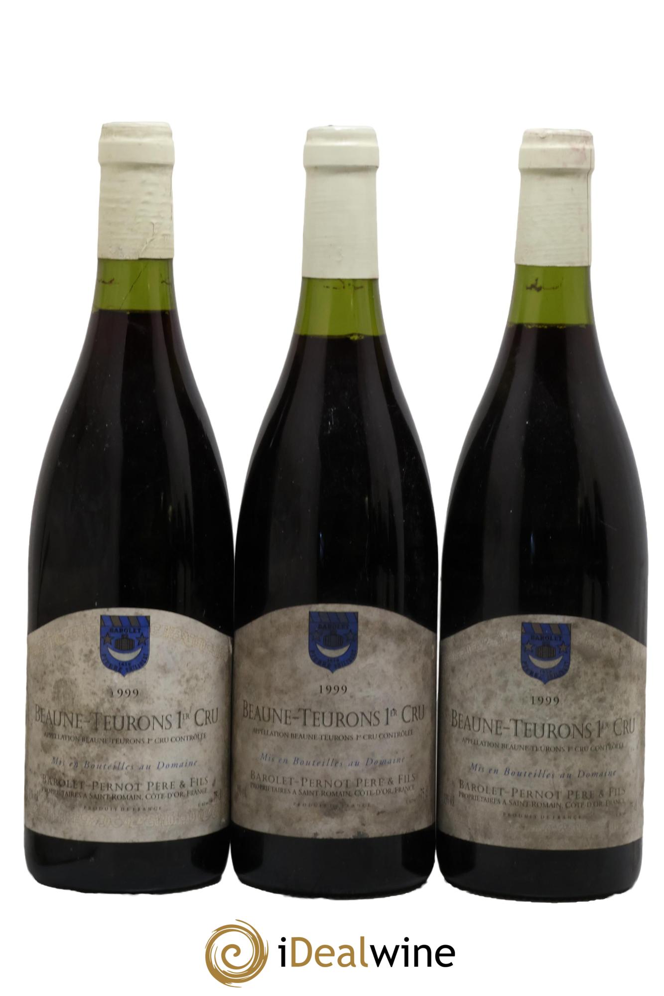 Beaune 1er Cru Teurons Barolet-Pernot 1999 - Lot de 3 bouteilles - 0
