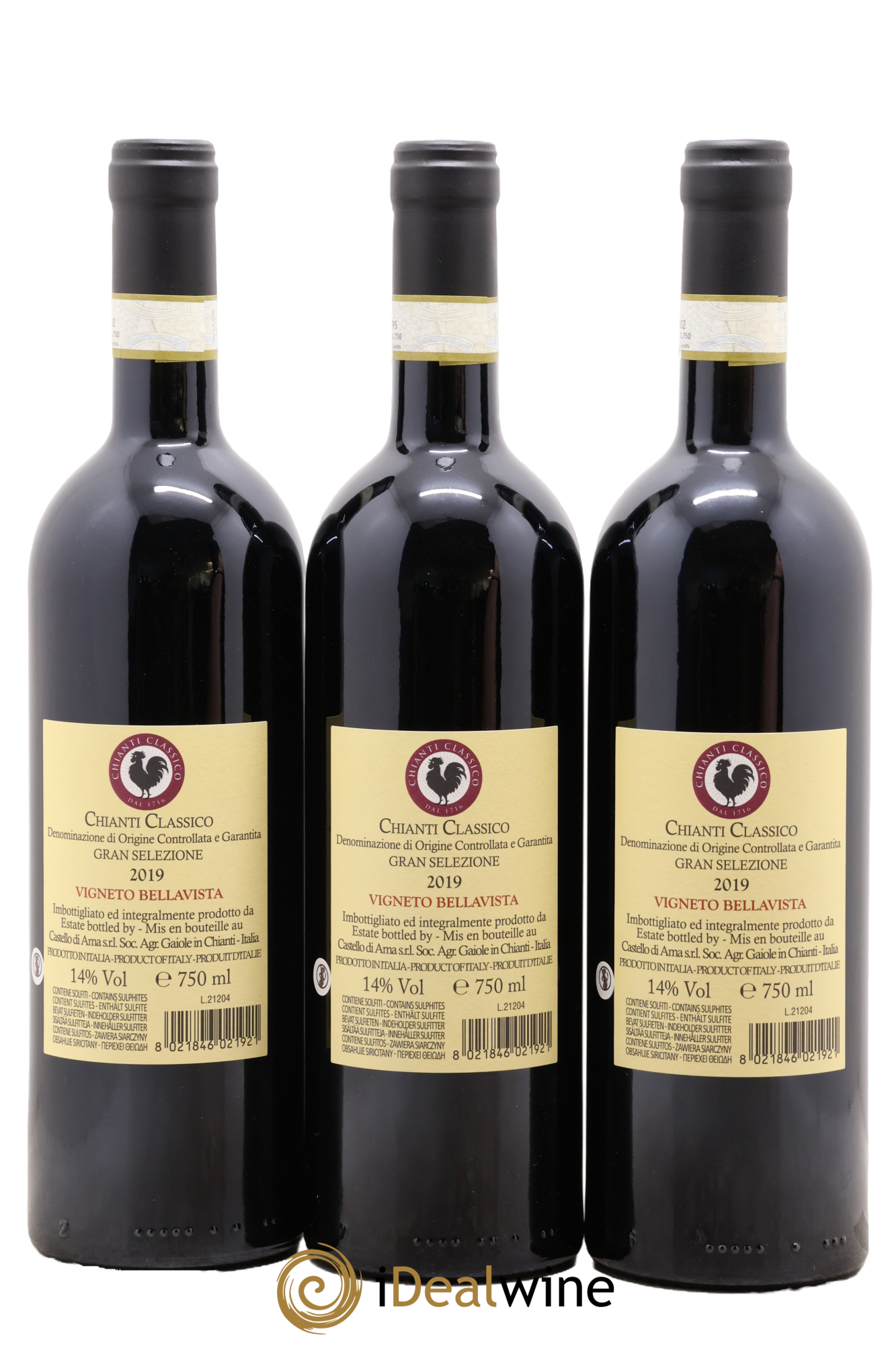 Chianti Classico DOCG Gran Selezione Vigneto Bellavista Castello di Ama 2019 - Lot de 3 bouteilles - 1